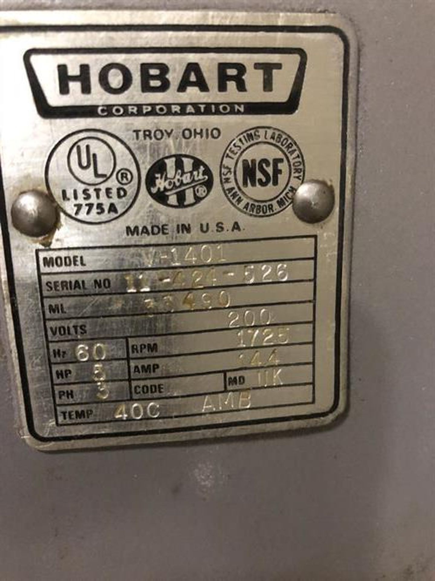 Hobart model V1401 140-qt Mixer - (2) Hercules manual hydraulic bowl lifts - (2) Stainless Steel - Image 2 of 14