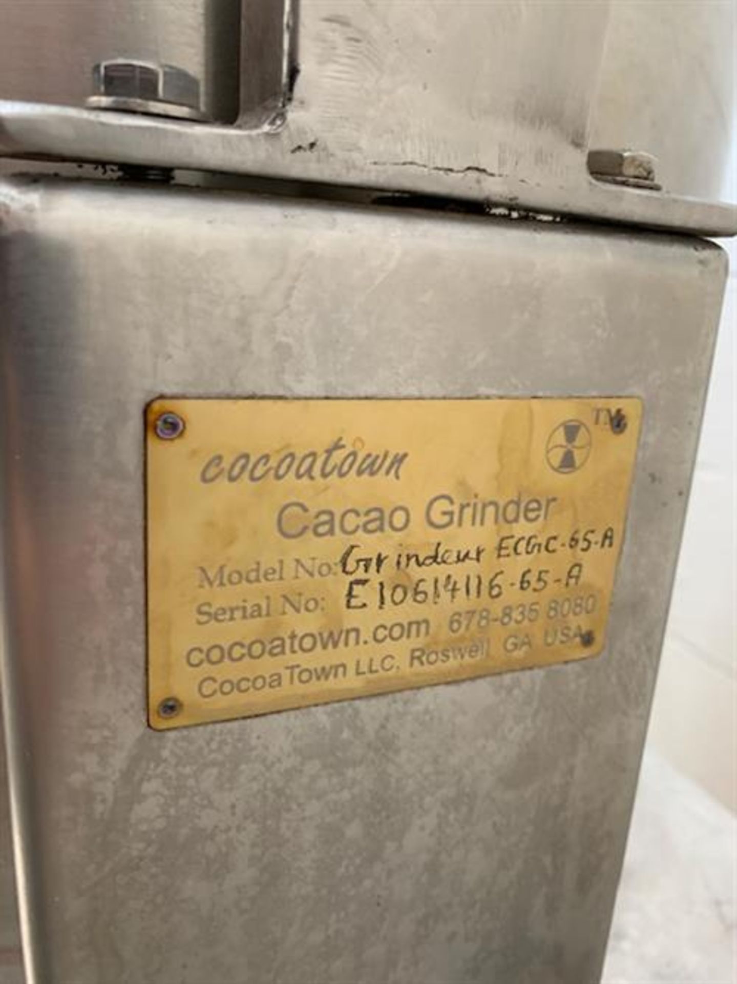 Cocoatown Model ECGC-65A Melangeur - Serial number E10614116-65A - 65lb batches - 3 phase 220v - Image 4 of 4