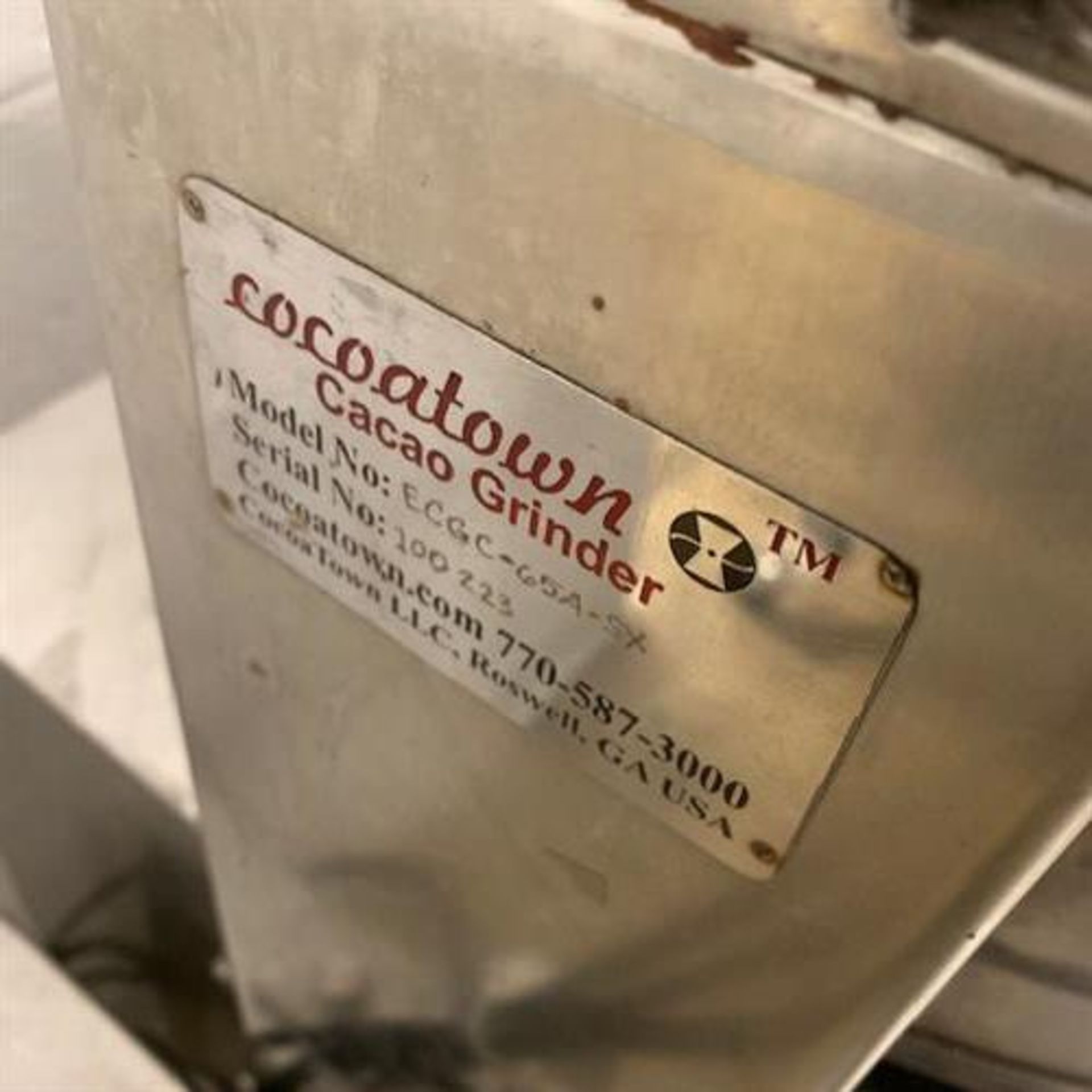 Cocoatown Model ECGC-65A-SX Melangeur - Serial number 100-223 - 65lb batches - 3 phase 220v 20AMPS - Image 4 of 4