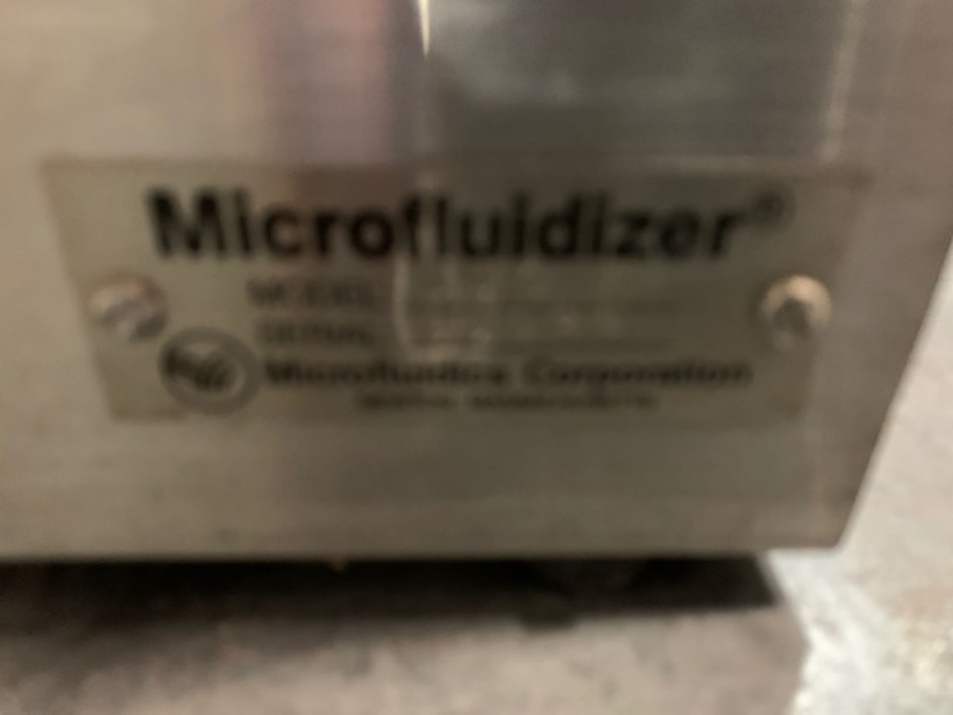 Microfluidics Corp Model 110 Microfluidizer laboratory homogenizer with Stainless steel hopper and - Image 4 of 4