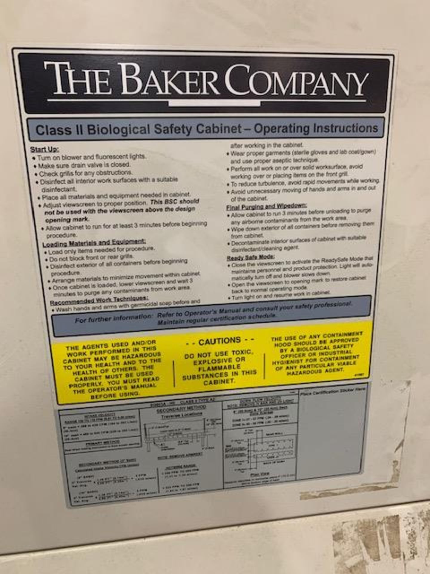 The Baker Company SterilGard model SG603A-HE Biosafety Cabinet, Single phase, 115 volts. Serial# - Image 8 of 8