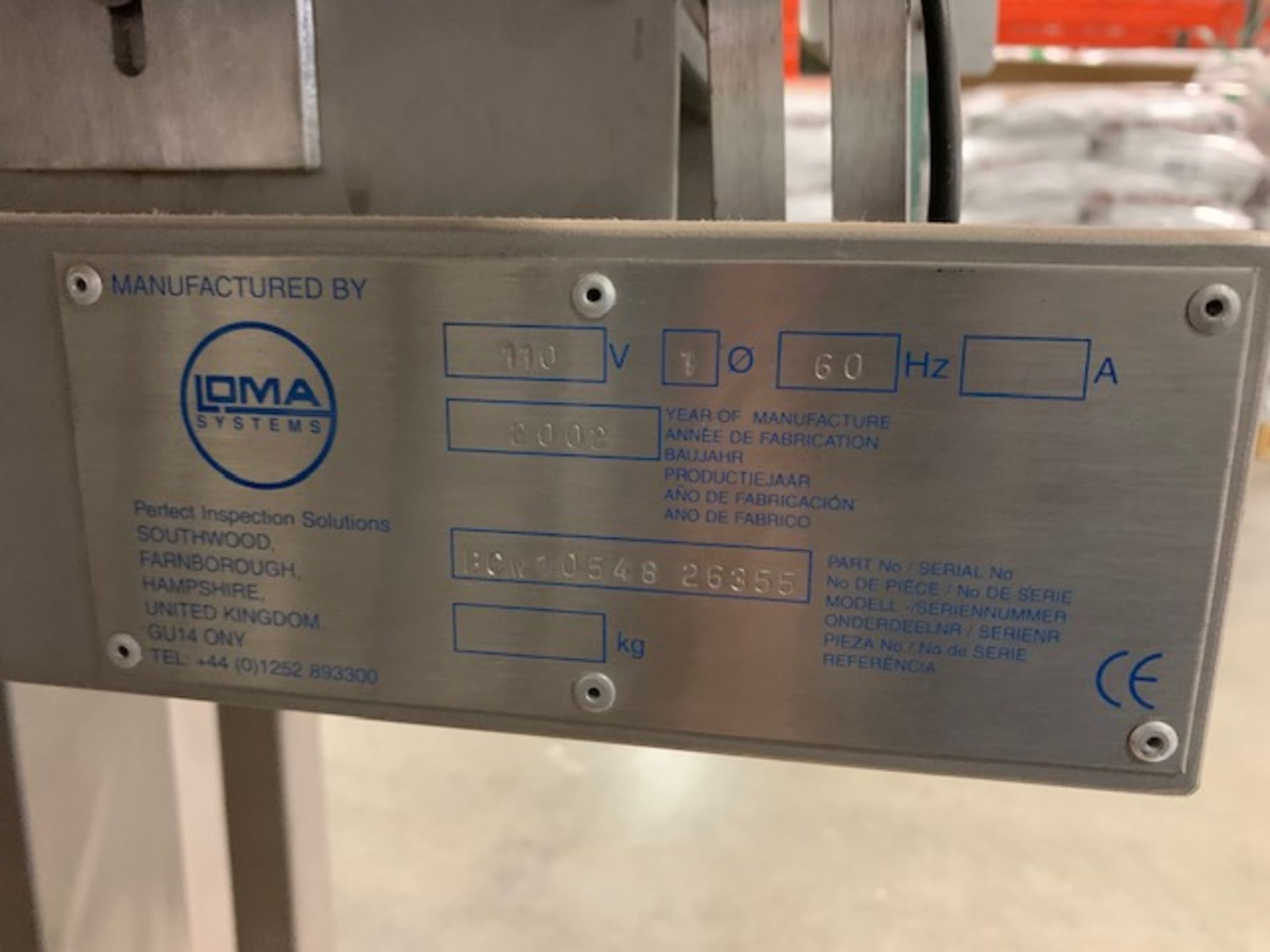 Loma model AS Checkweigher, 110 volts with 5.5" wide belt conveyor with air reject. Serial# - Image 3 of 7