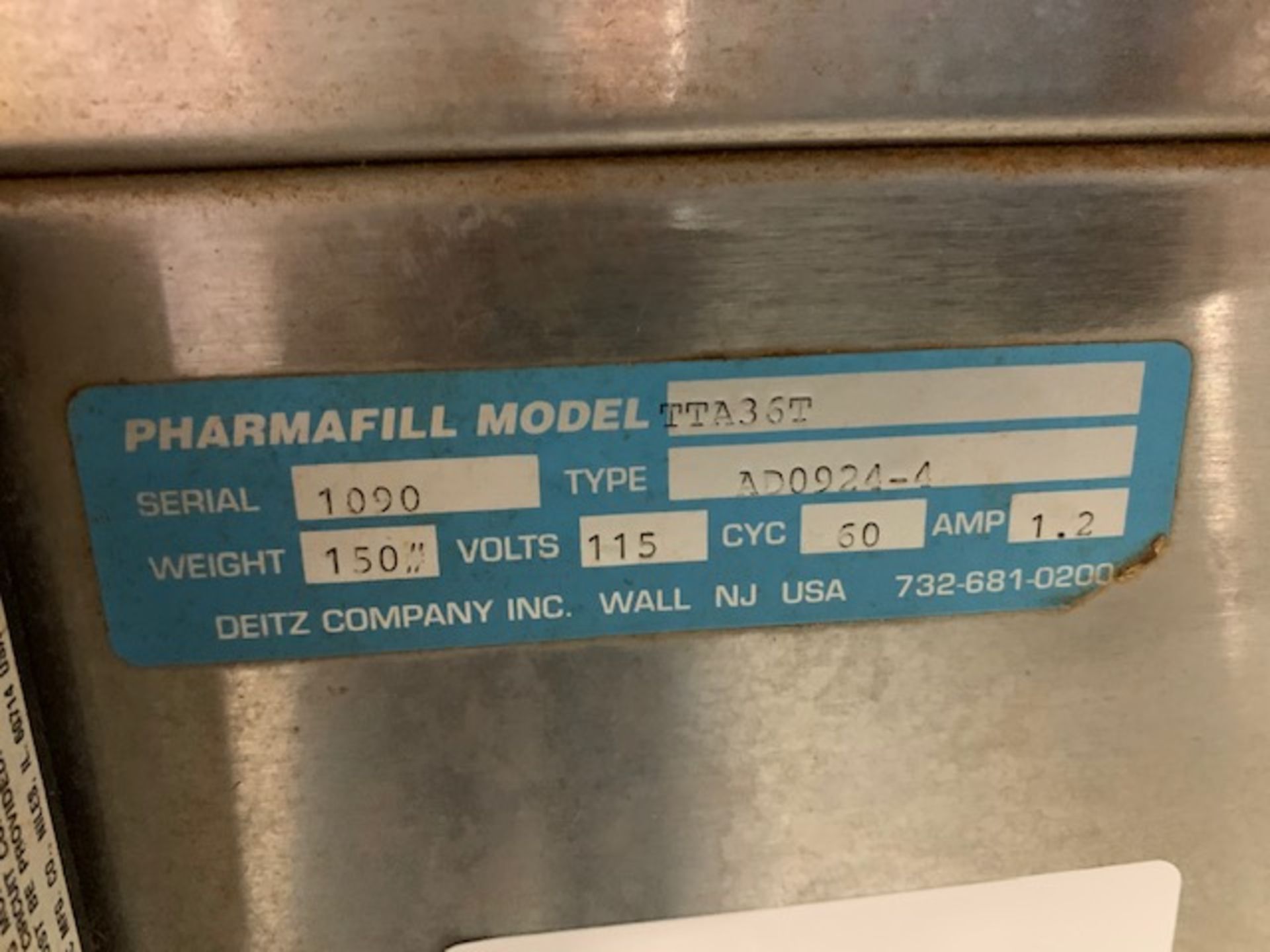 Pharmafil model TTA36T stainless steel Accumulating table 115 volts with DC variable speed - Image 4 of 4