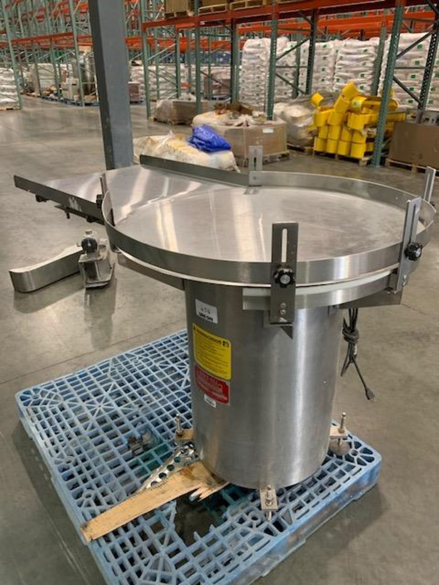 Kaps-all model FS-A-36 36" diameter Stainless Steel Accumulating Table with DC variable speed