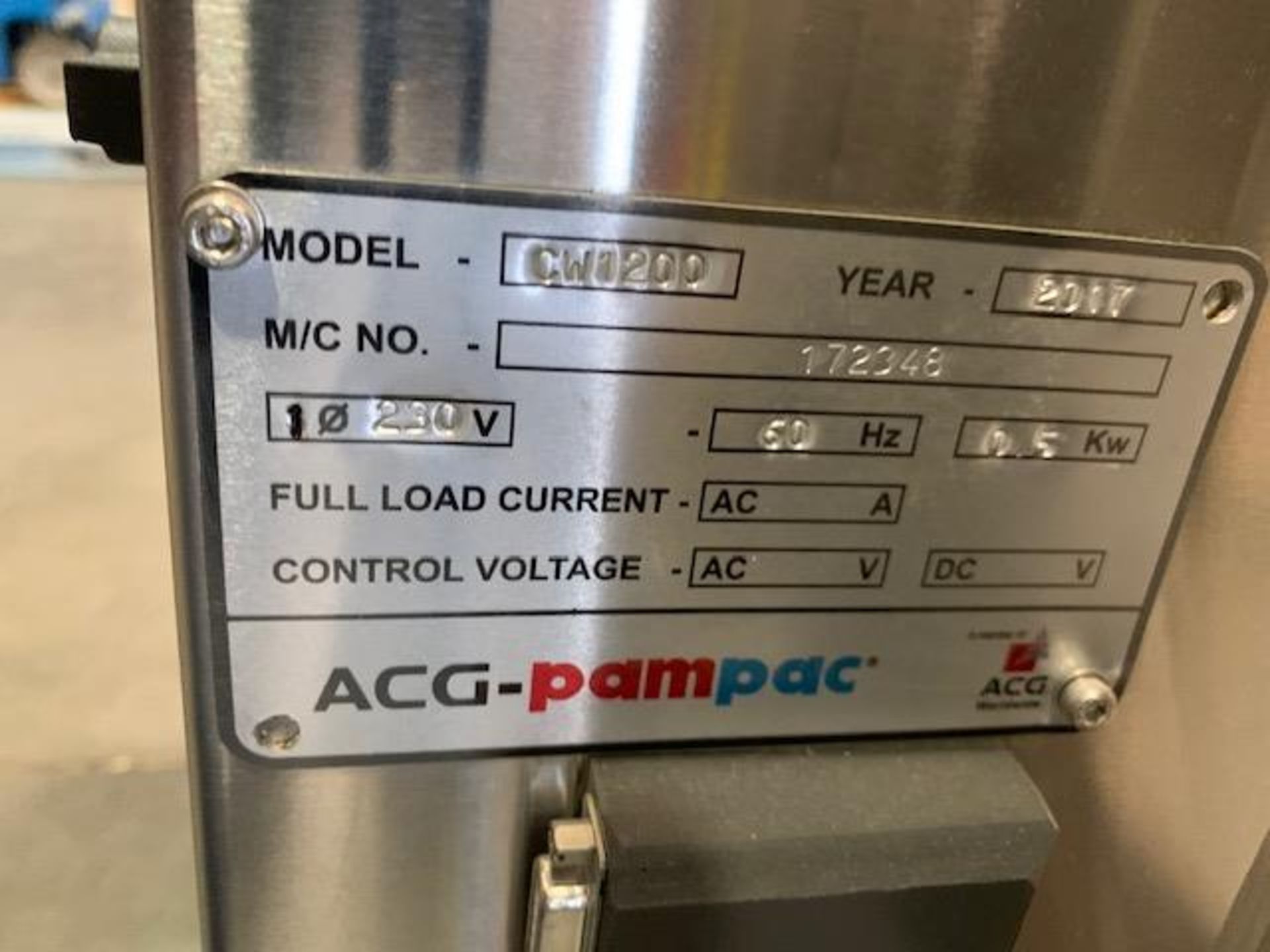 ACG PAM Stainless Steel Metal detector/Checkweigher, Model CW-1200, Checkweigher. Max weight 1kg, - Image 10 of 10