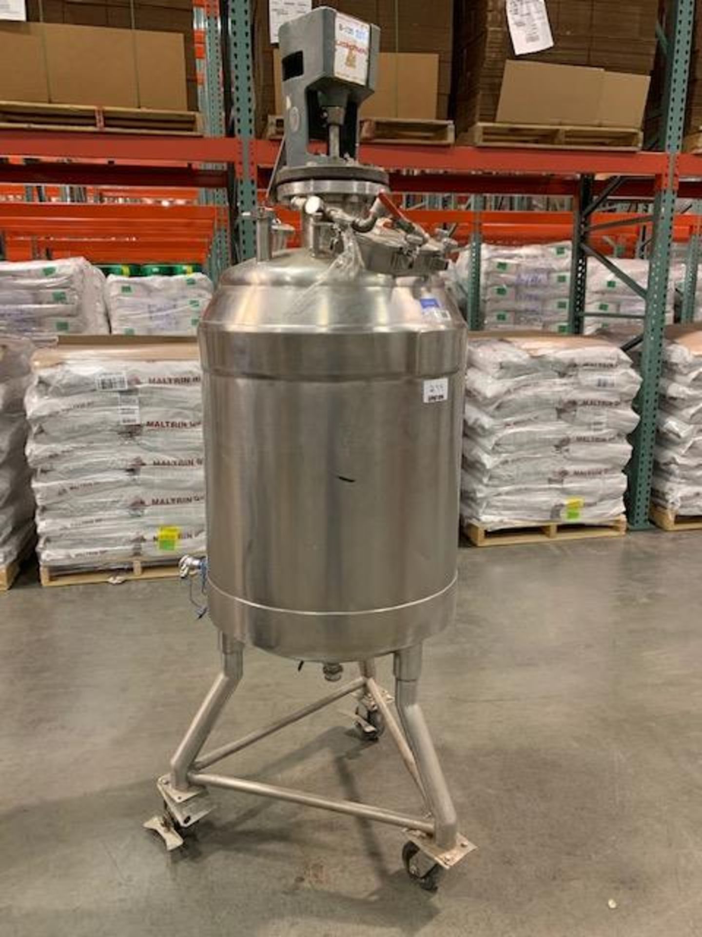 Utensco 65 Gallon Stainless Steel Jacketed and Agitated Tank, approx. 23" diameter x 40" deep, - Image 2 of 8