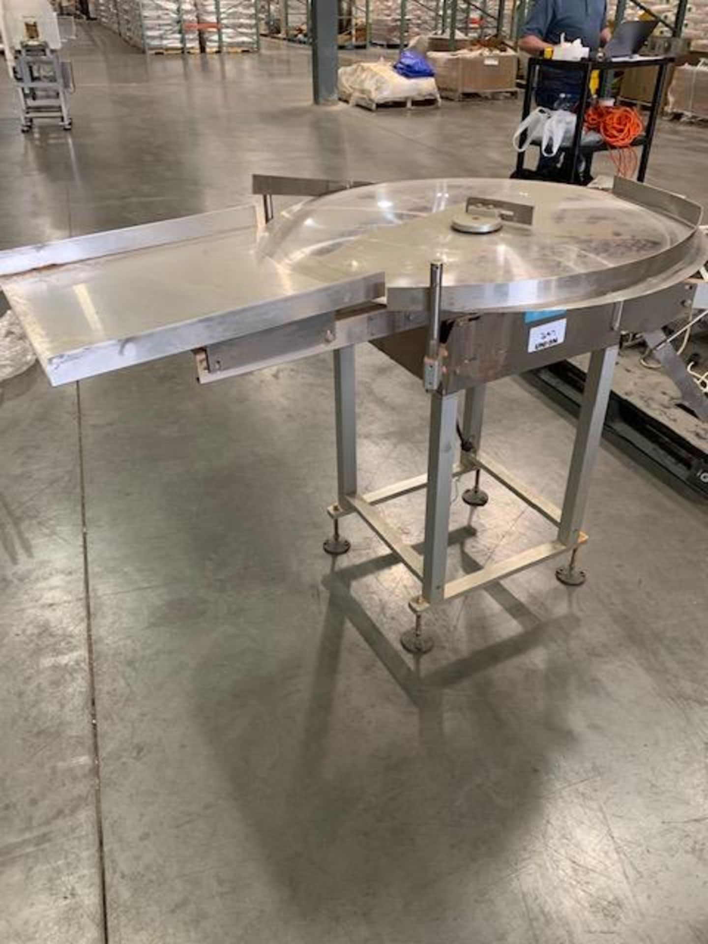 Pharmafill 33" diameter Stainless Steel Accumulating table with 90 volt DC motor without DC