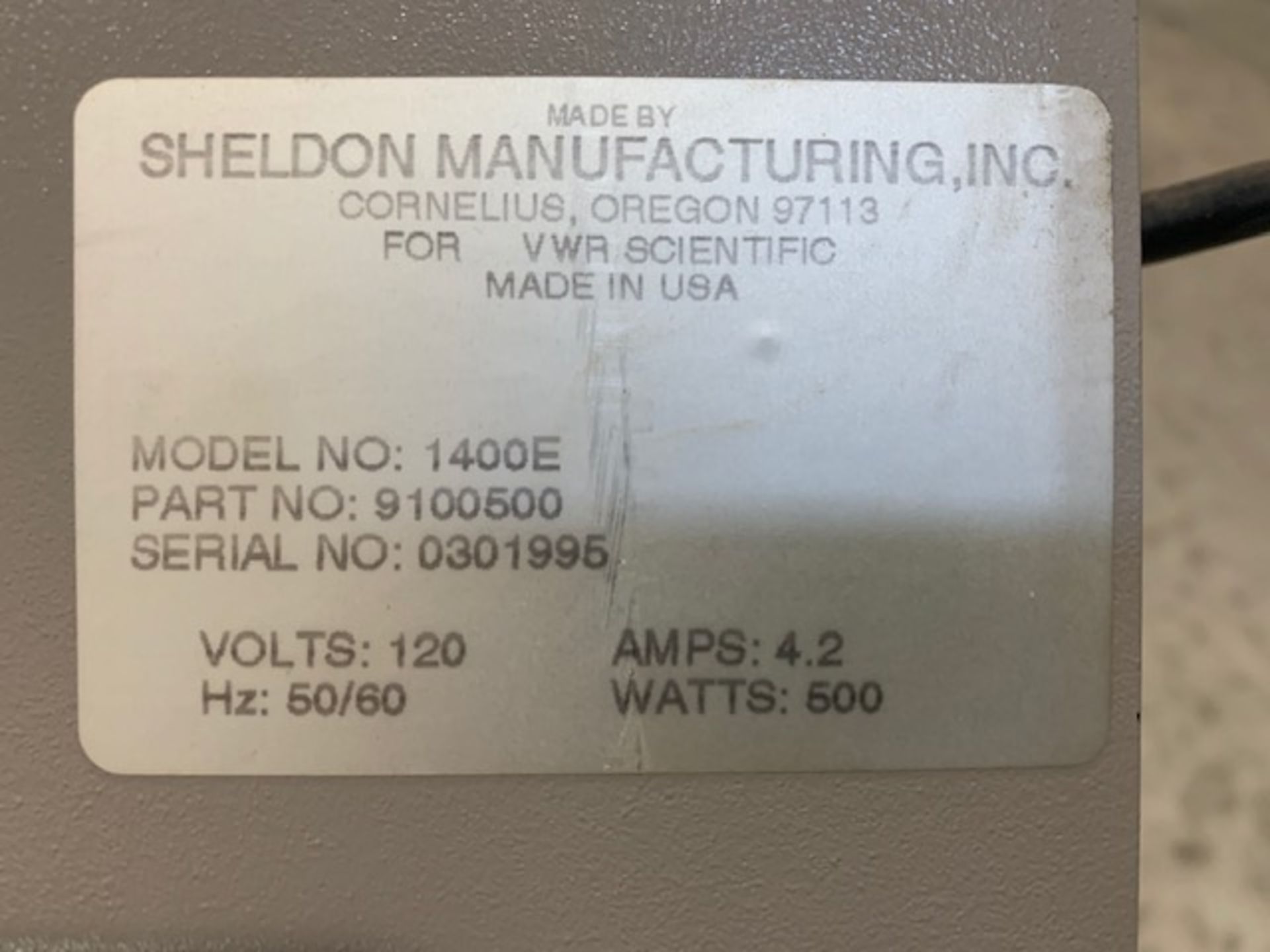 Sheldon Hot Pack Vacuum Electric oven, 9" x 9" x 12" deep chamber, thermostat. 110 volts. Item#241 - Image 5 of 5