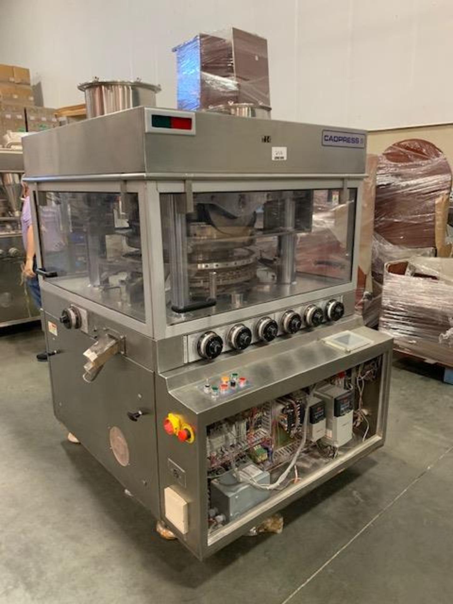 Cadmach model Cadpresss ICPD IV-45 Tablet press with keyed head, pre-compression, dual feeders,