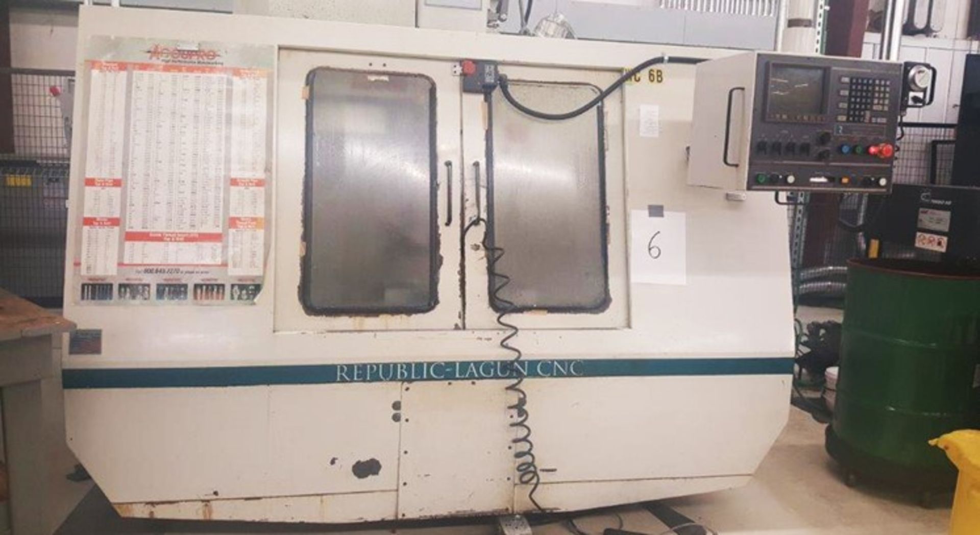 Republic Lagun 4 Axis Model 3516 CNC Vertical Machining Center 16” X 35” table, 18 tools, 5000