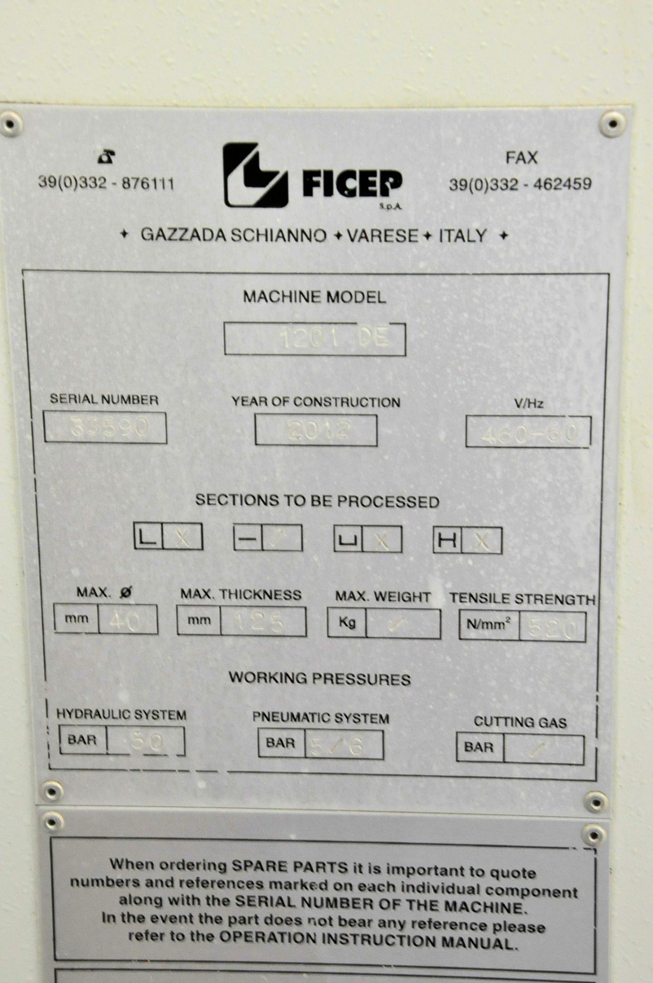 FICEP Model Excalibur 12 CNC Drilling Machine, 6-Station ATC, 67' Conveyor Length, (2012) - Image 7 of 7