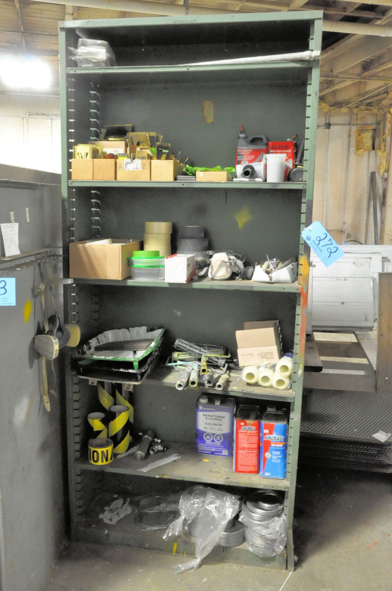 Lot-Paint Supplies with (1) Section Shelving
