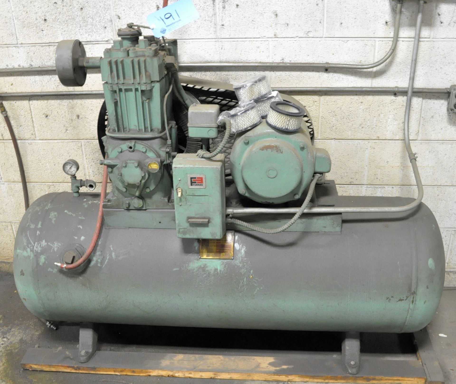 No Identifying Name 5-HP Horizontal Tank Mounted Air Compressor