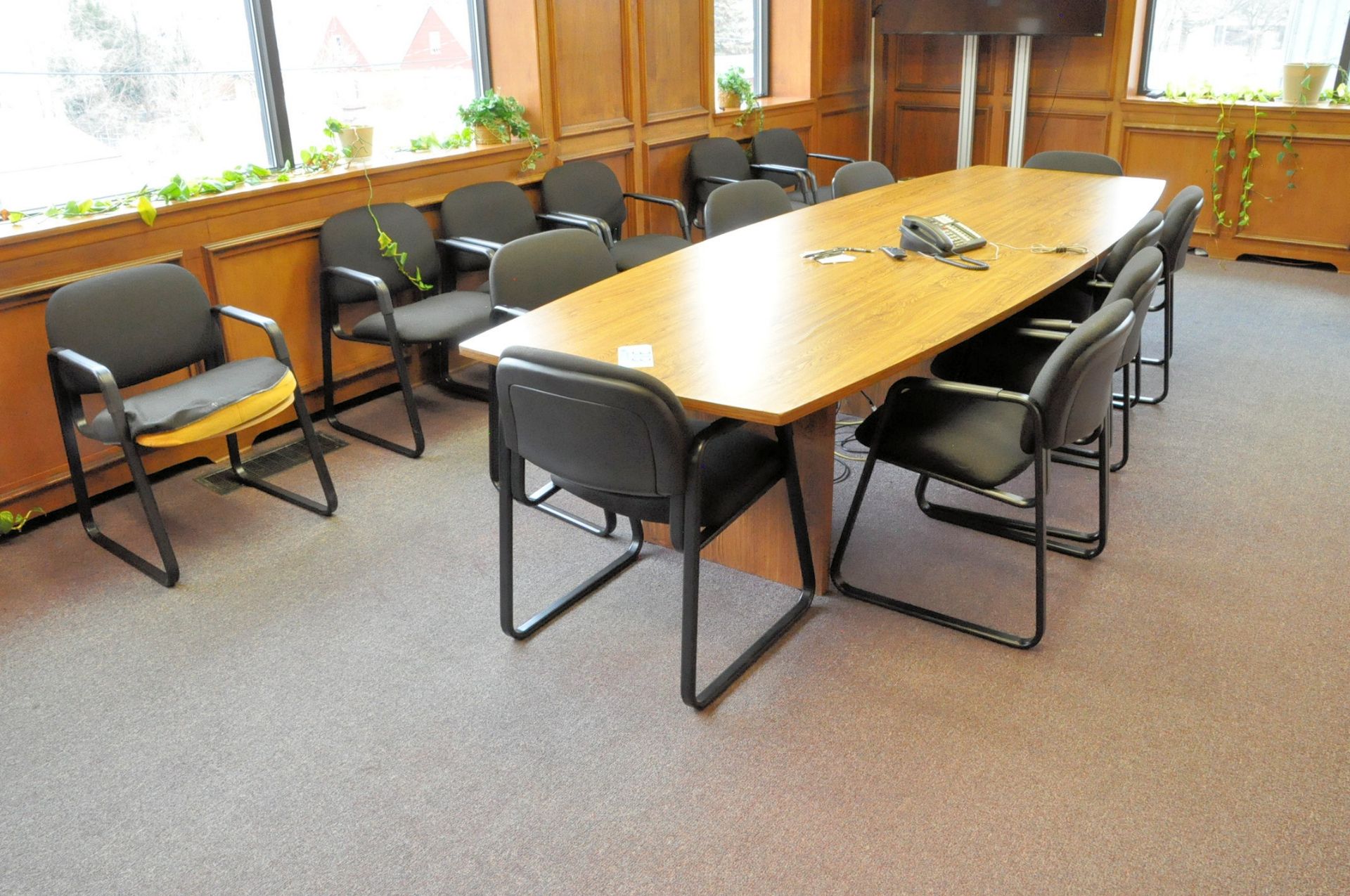 Conference Table with (15) Chairs, (Upstairs)