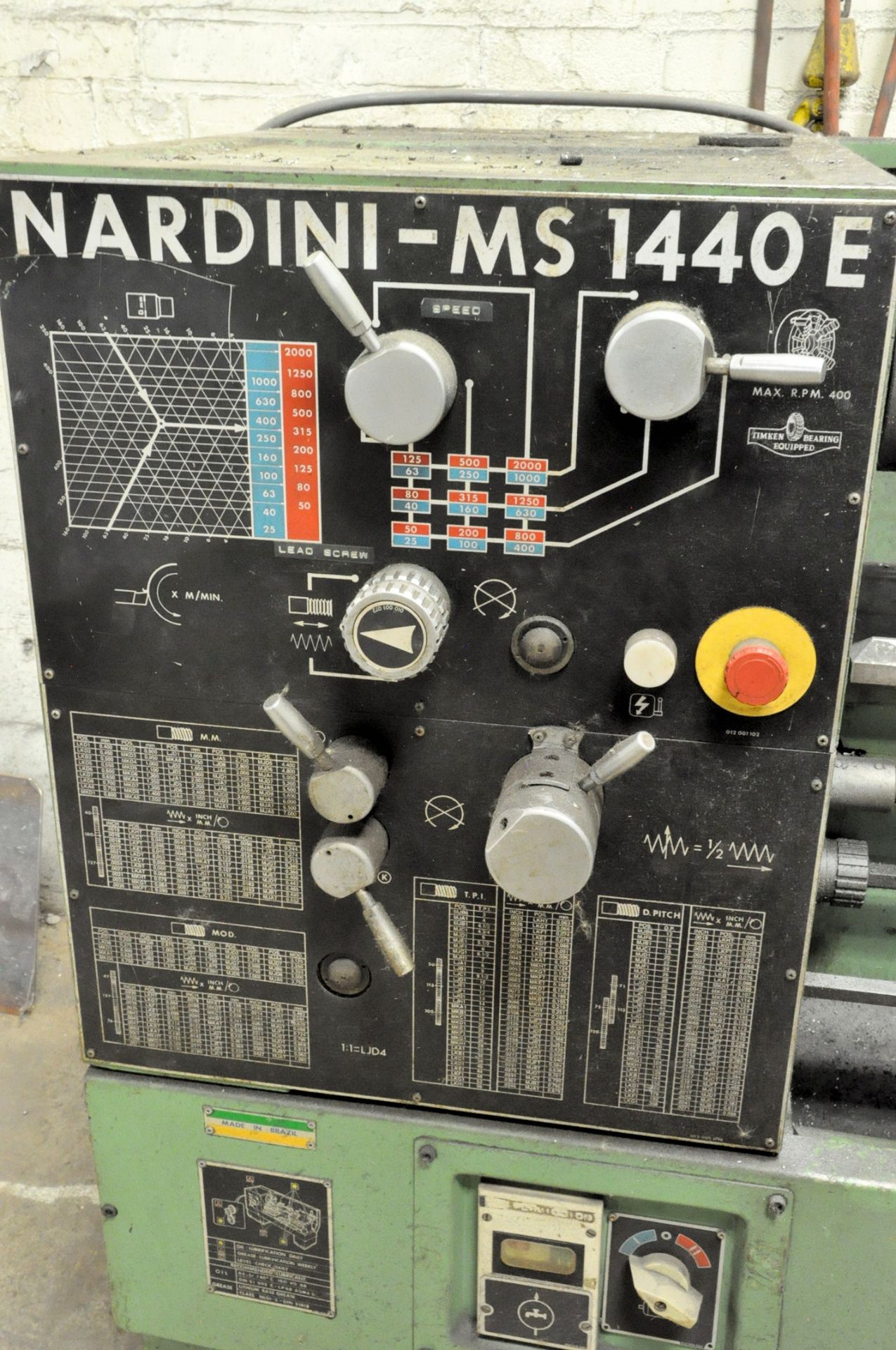 Nardini 14" x 40" Geared Head Lathe, 8" 3-Jaw Chuck, Aloris Tool Post, Tool Holders, Tail Stock - Image 5 of 5