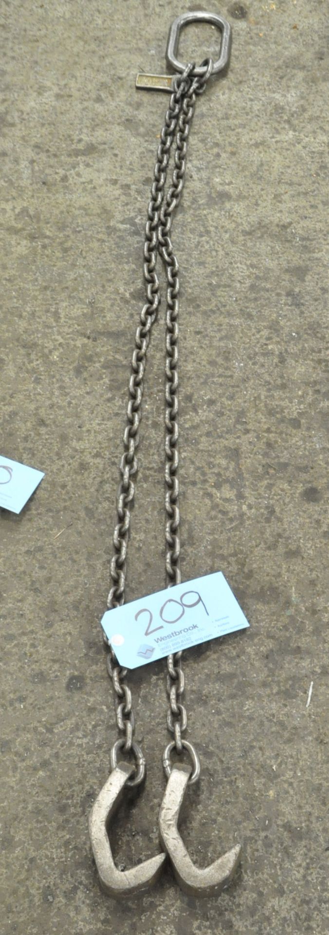 1/4" Link x 4' 6,100-Pound Capacity 2-Hook Chain Sling with Cert