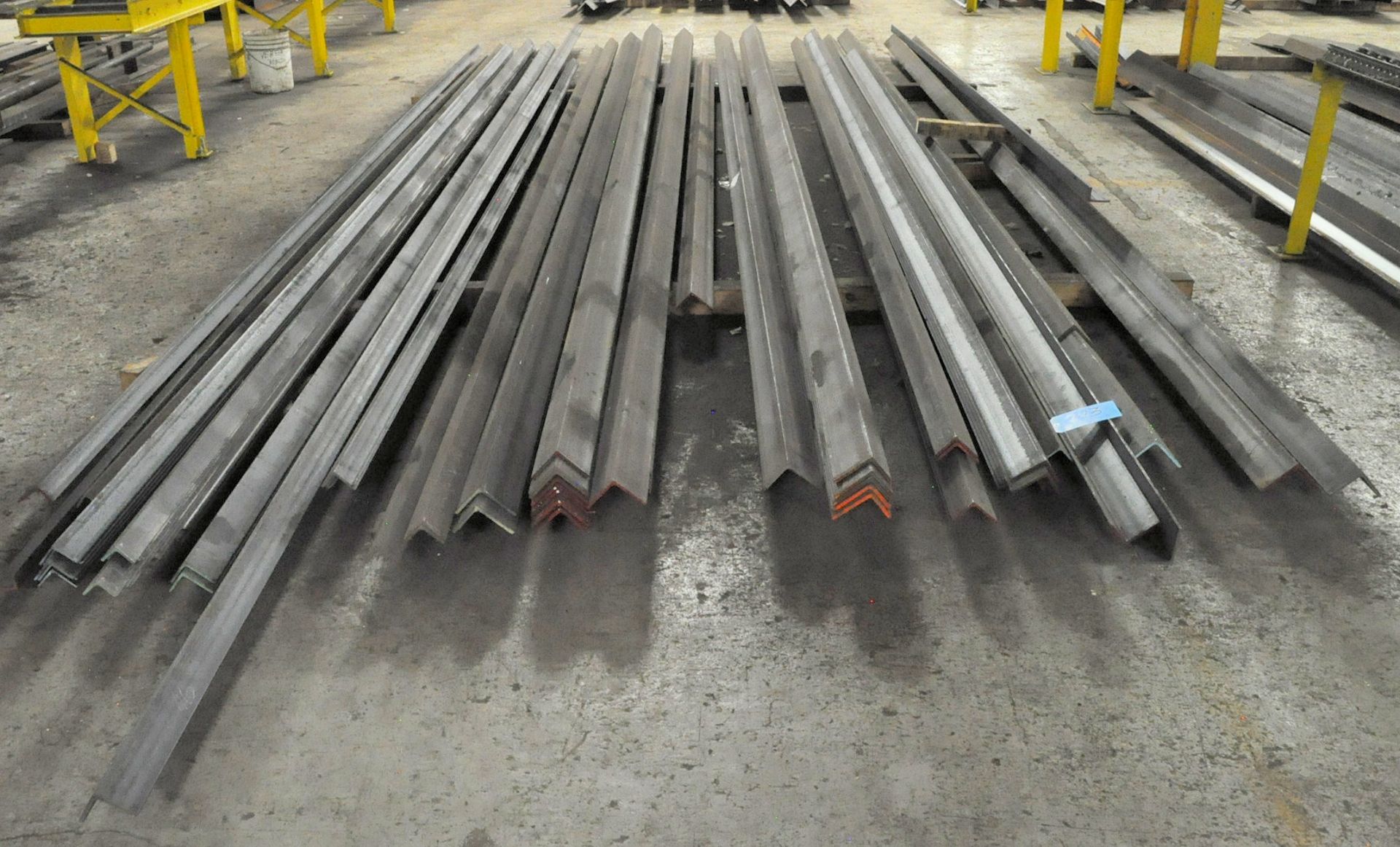 Lot-Steel Angle Iron, Various Widths, Average 20' Lengths, in (1) Group