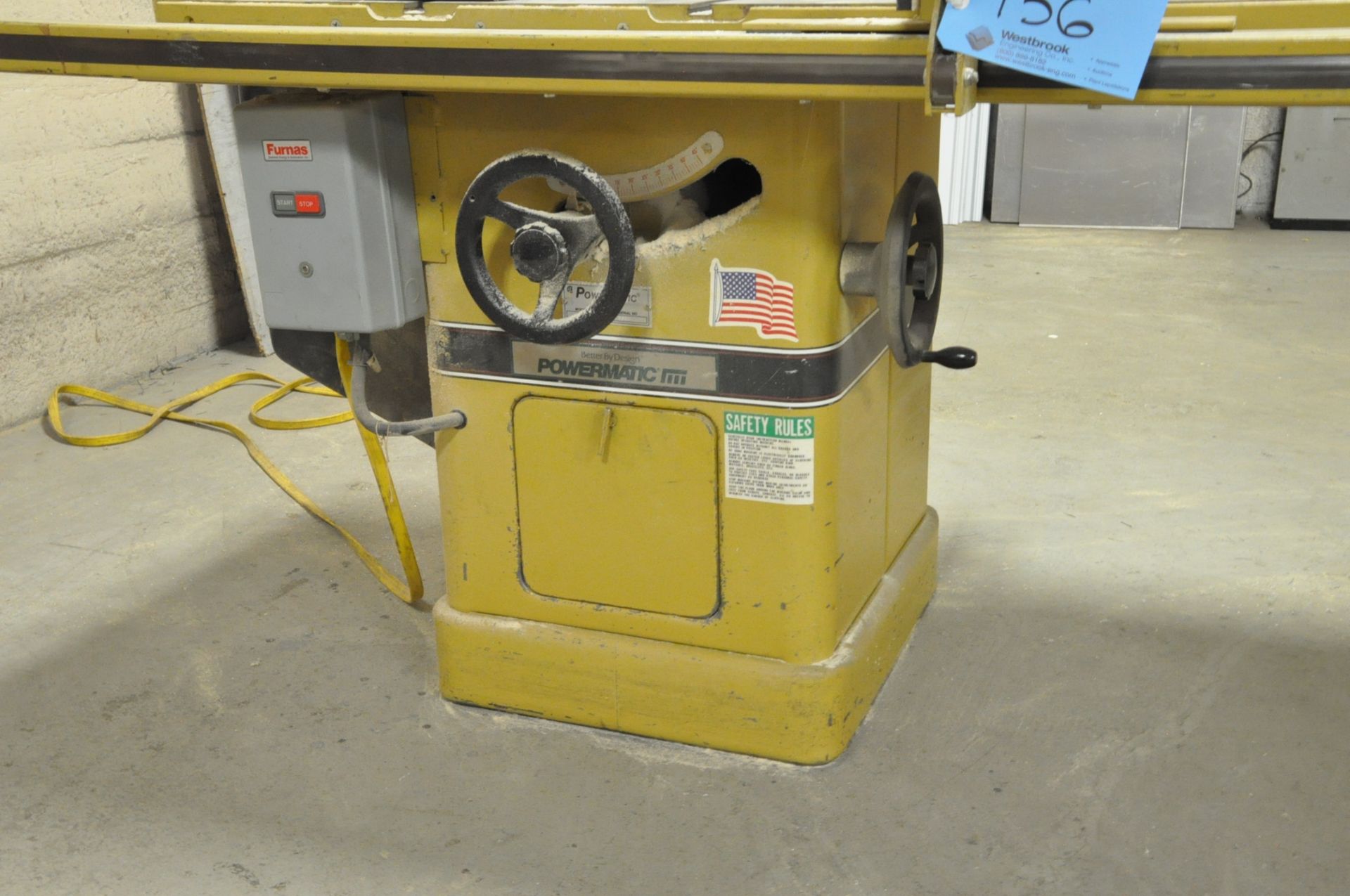 POWERMATIC Model 66, 10" Table Saw, S/N 96662439; with ACCU-FENCE and Table Cover Board - Image 2 of 3