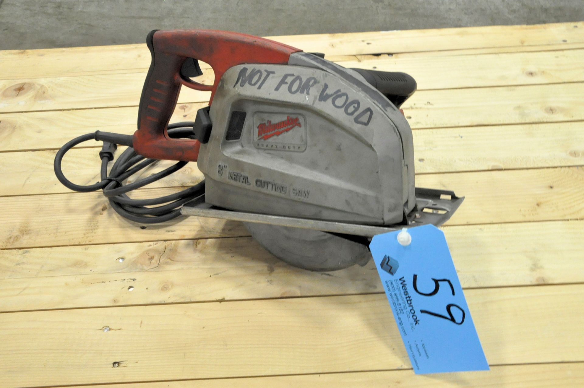 MILWAUKEE Model 6370-20, 8" Metal Cutting Circular Saw, S/n S/n A35B91 2230489, 3,700-RPM, 110 Volt