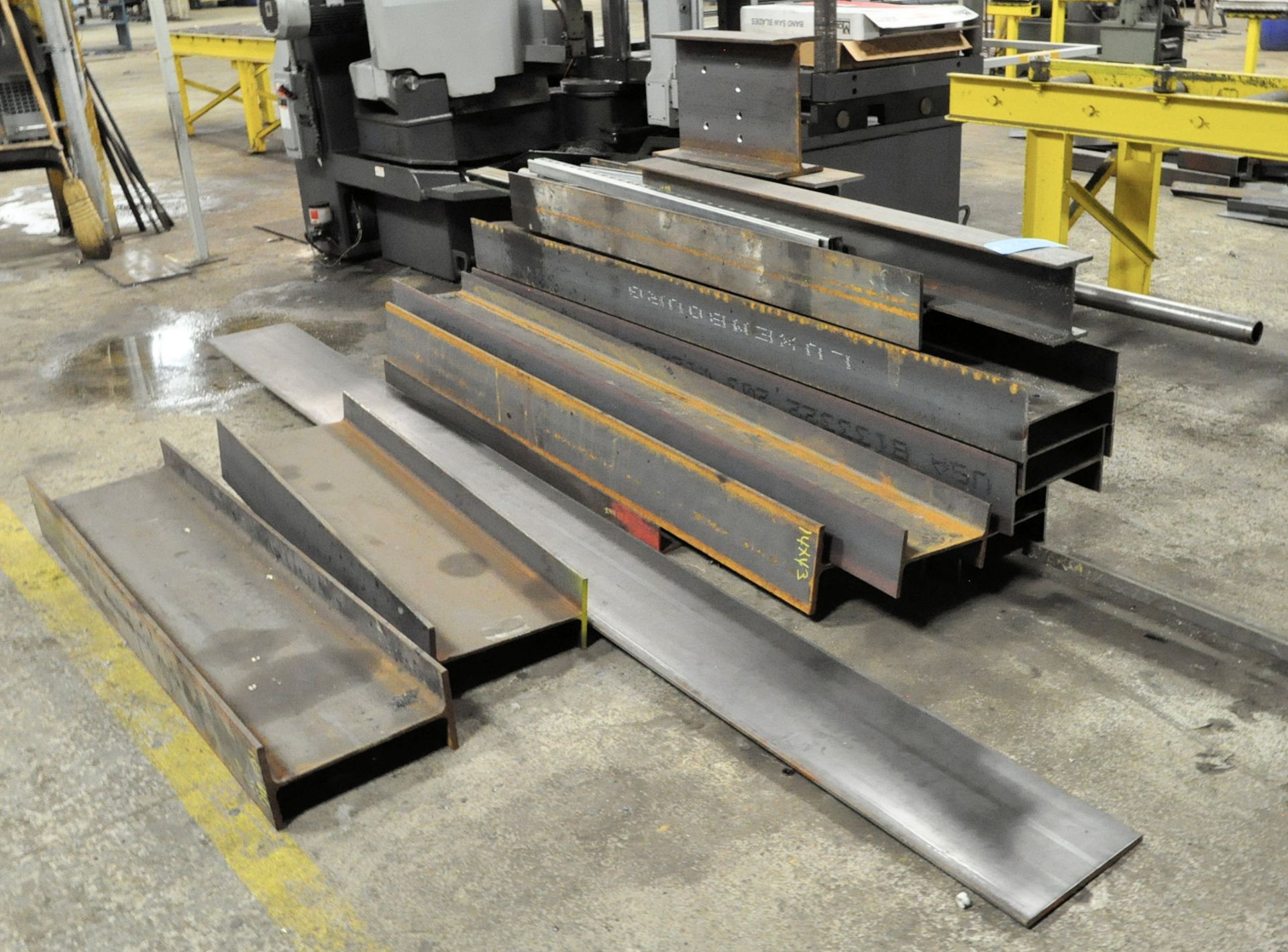 Lot-Steel I-Beam and (1) Flat Bar, Various Widths and Lengths in (1) Group