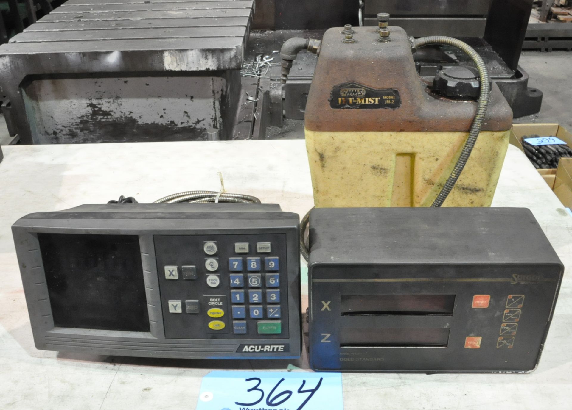 Lot-(1) Sargon and (1) Acu-Rite 2-Axis Digital Positioning Readouts and (1) Coolant Mister