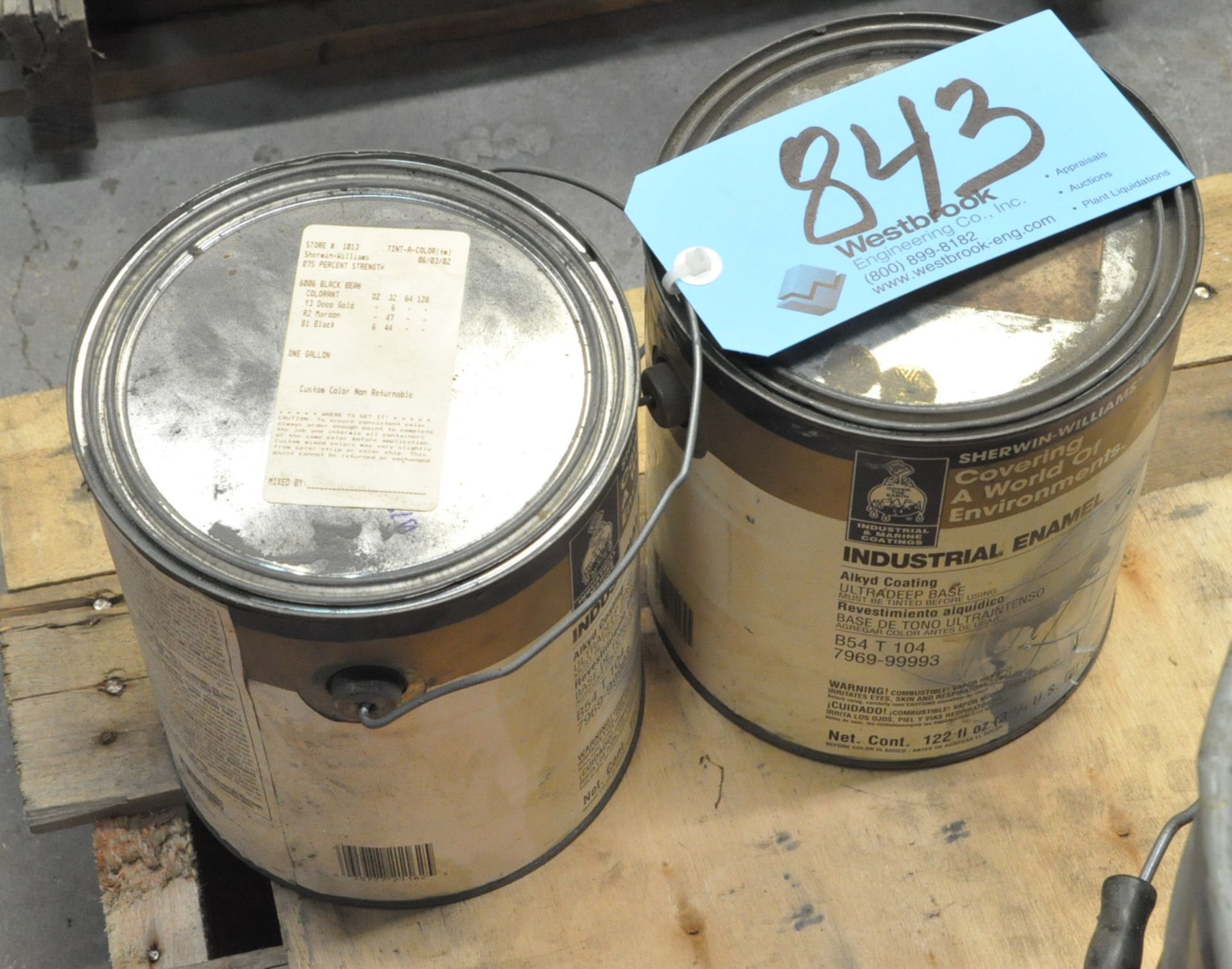 Lot-(2) 1-Gallon Cans of Black Bean Enamel Paint