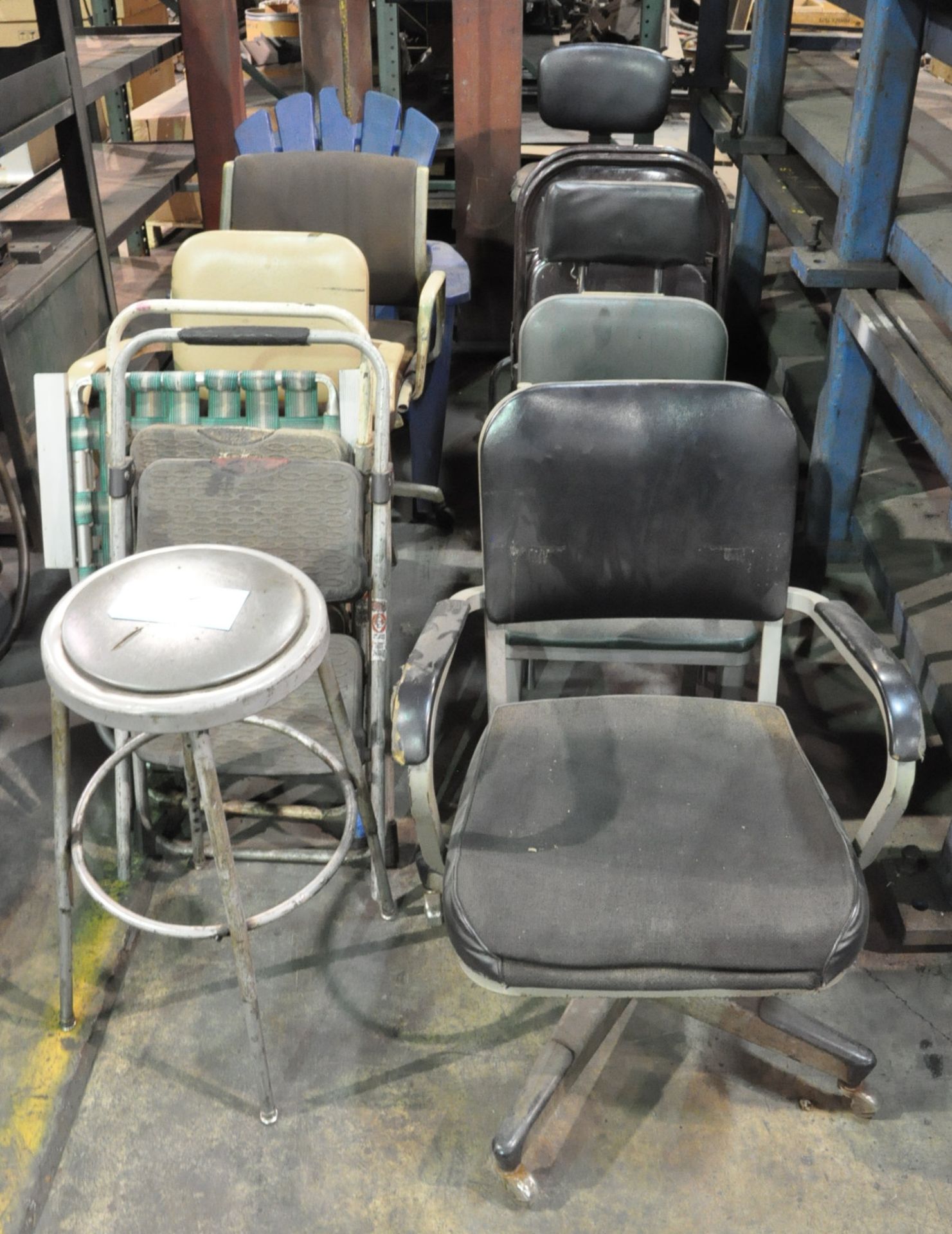 Lot-Asst'd Office Chairs and Stools