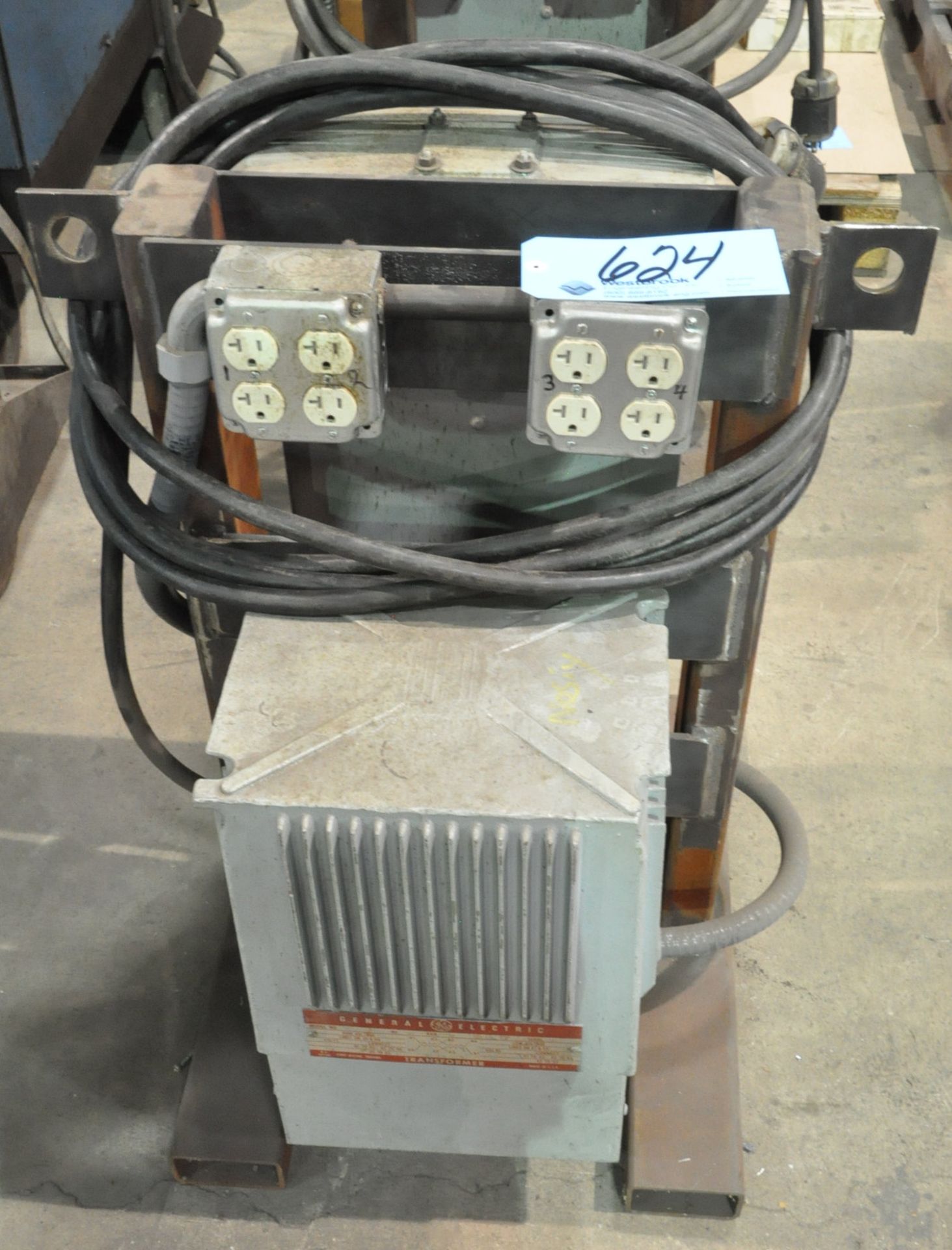 General Electric 10-KVA Transformer Voltage Conversion Station From 3-PH Down to 1-PH Voltage