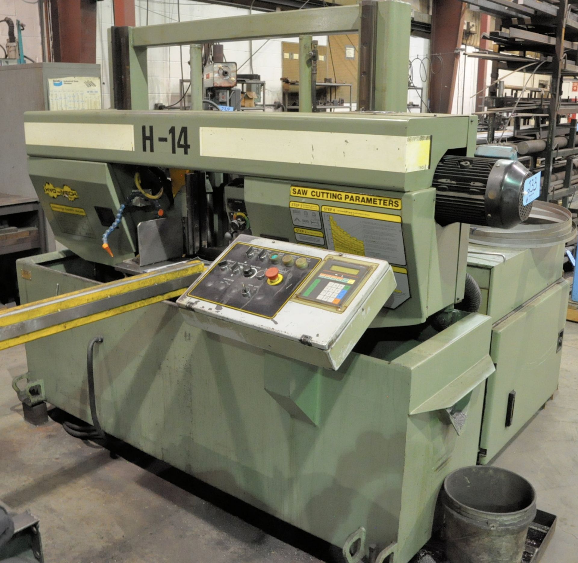 Hyd-Mech Model H14A, 14" x 14" Fully Automatic Horizontal Bandsaw, PLC Control, Bundle Clamps (2000) - Image 2 of 7