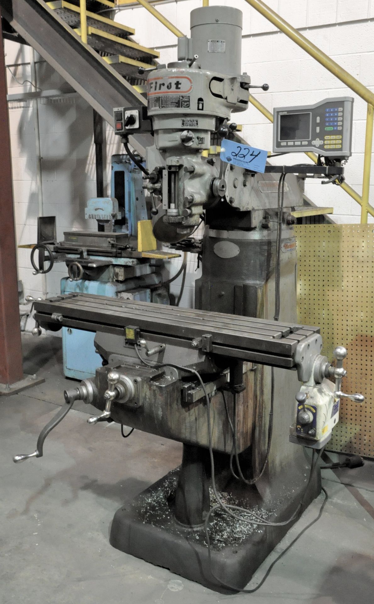 Long Chang Machinery Maxport II, 2-HP Vertical Milling Machine, Readouts, 9" x 42" Power Feed Table