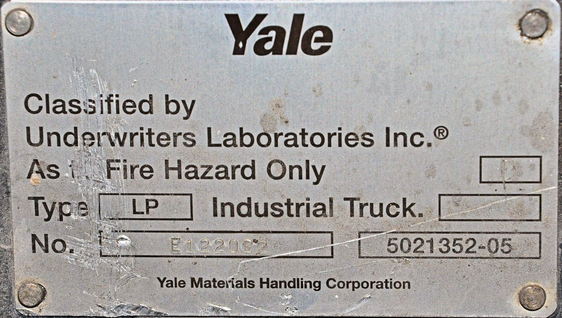 Yale 11,000-Lbs. x 175" Lift Capacity LP Gas Fork Lift Truck, 3-Stage Mast, Side Shift, 8' Forks - Image 5 of 5