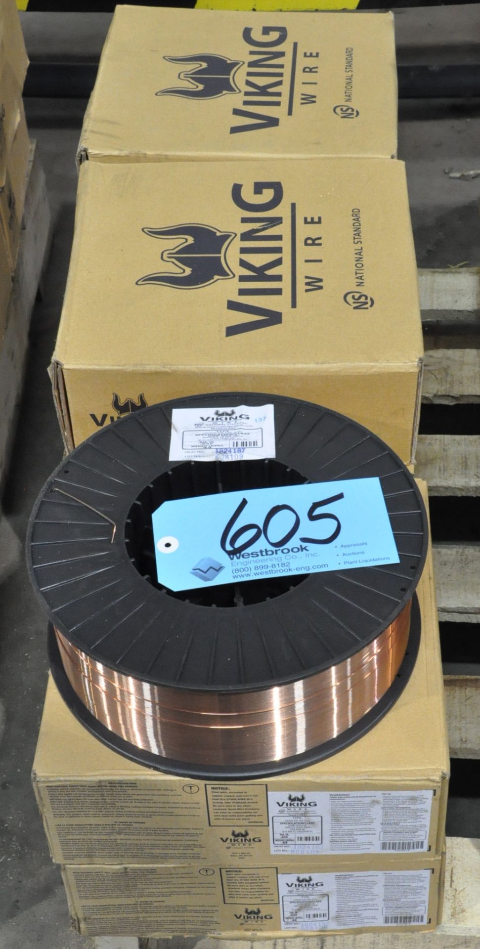 Lot-(9) Spools of Viking ER-70S-6CU, .035 Copper Welding Wire in (1) Row