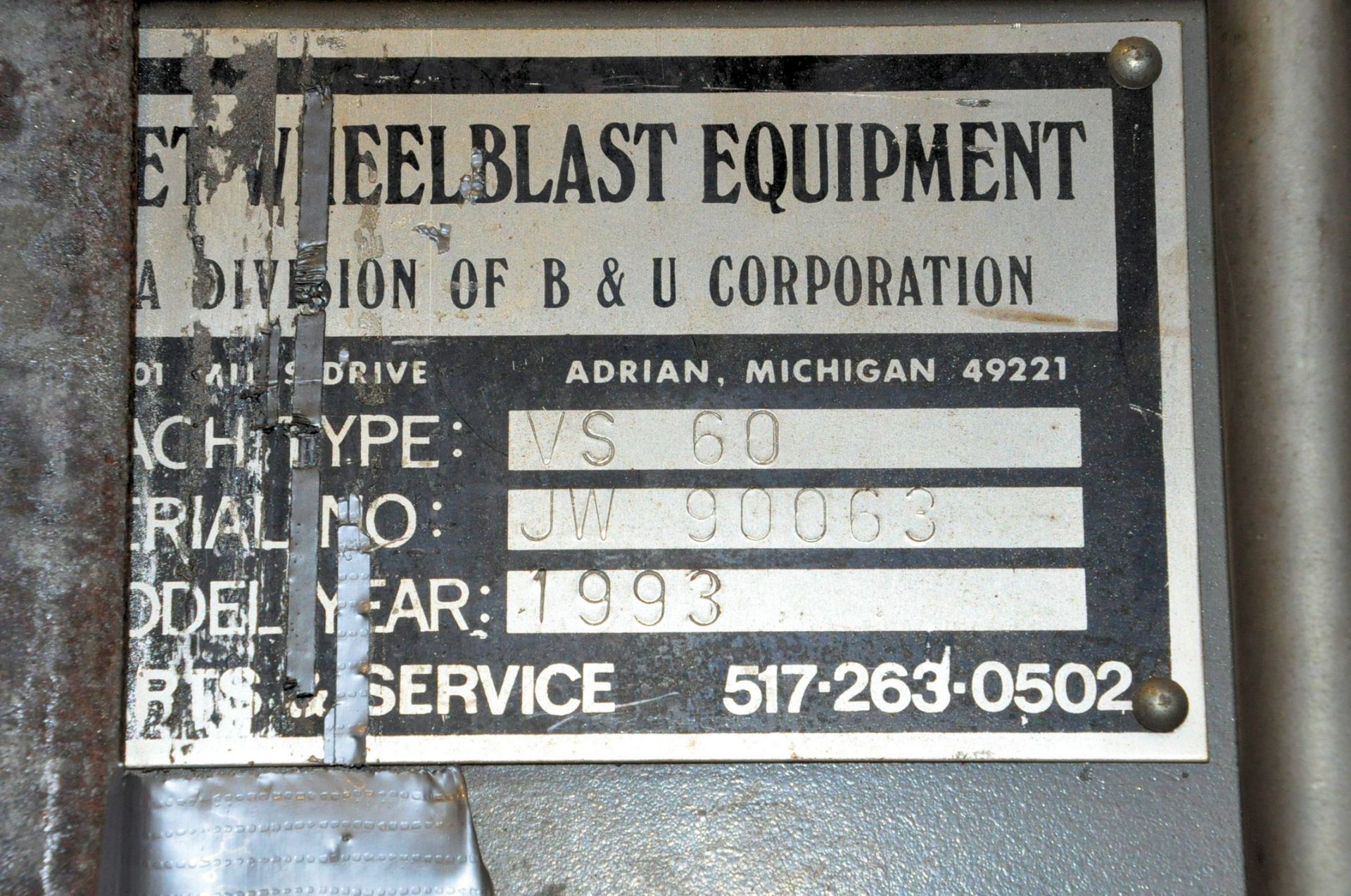 B&U Jet Wheelblast Model VS 60, Abrasive Blast Machine, 31" x 29" Opening, AC Drive, Dust Collector - Image 5 of 5