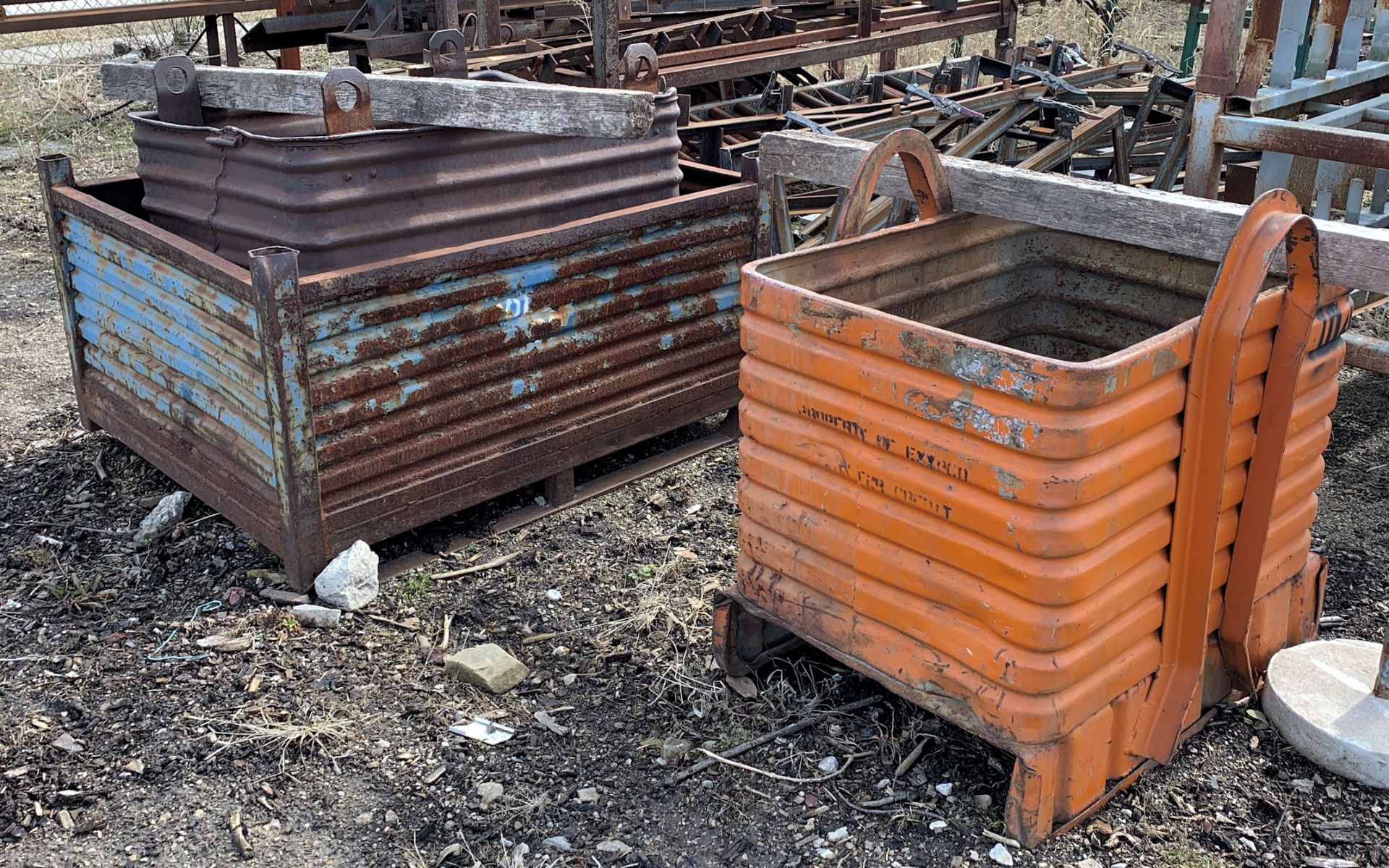 Lot-(3) Steel Tubs, (Outside in Yard)