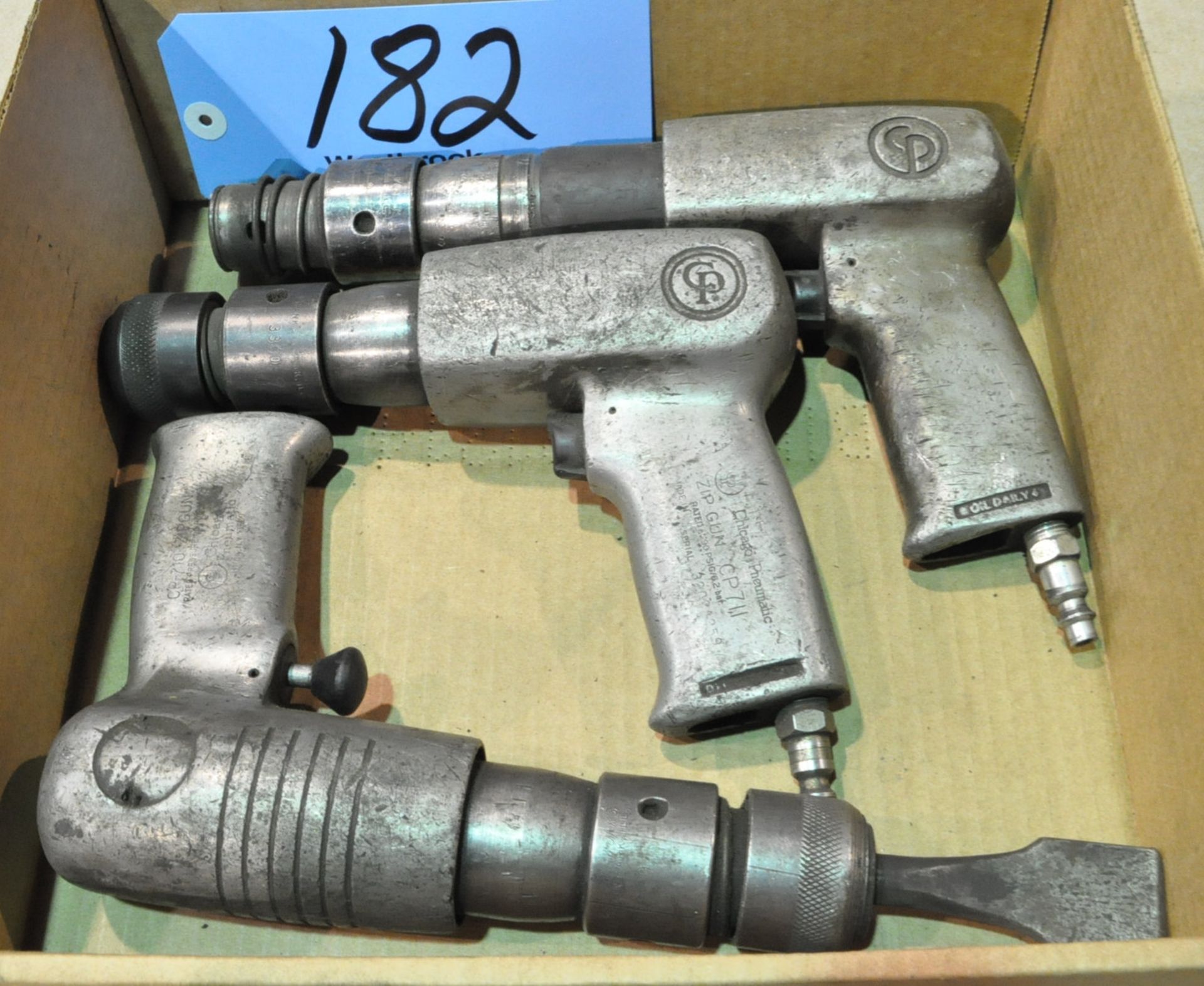 Lot-(2) CP and (1) No Name Pneumatic Hammer Guns in (1) Box