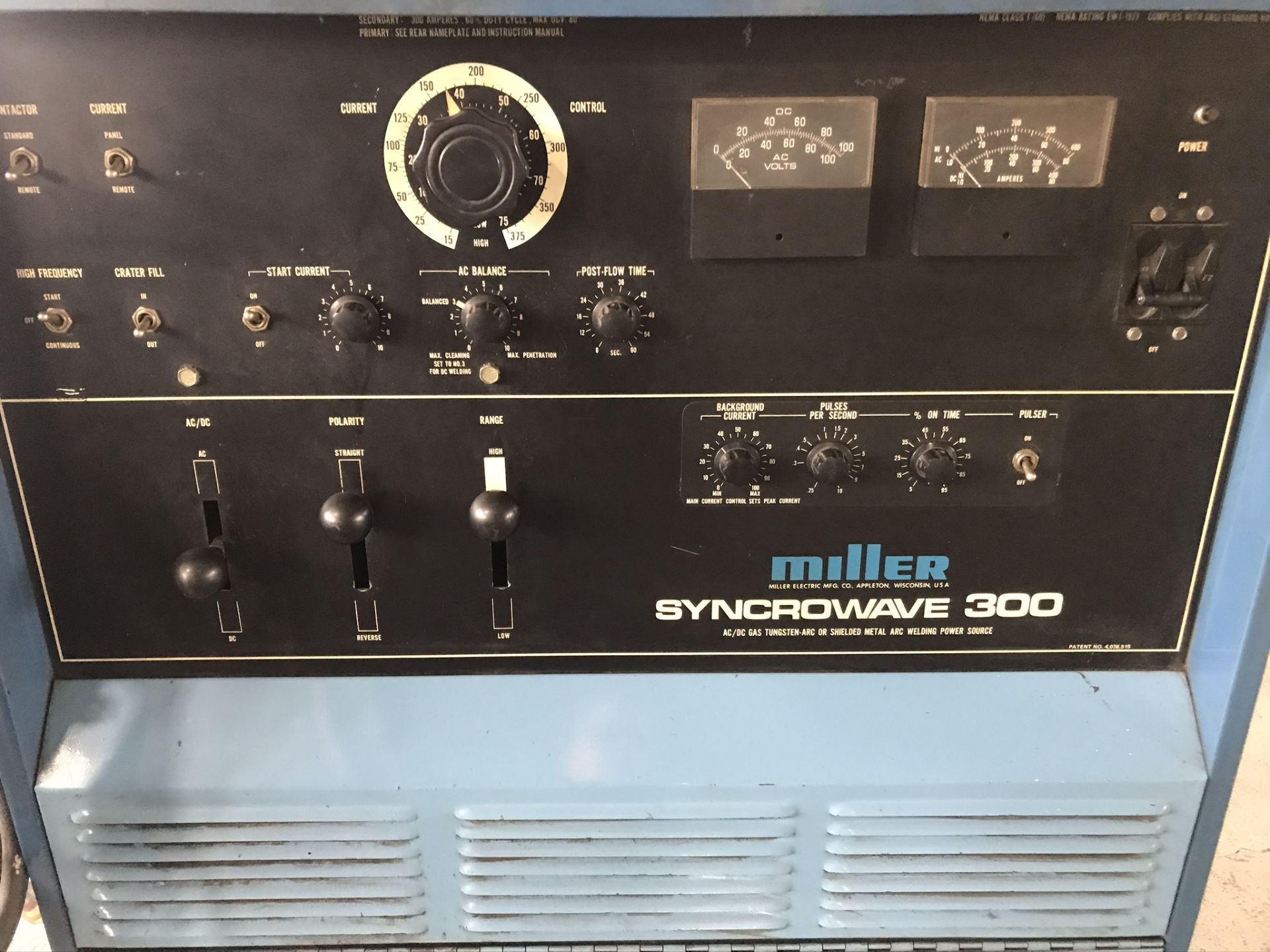 Miller Syncrowave 300 Welder w/ Miller Radiator 1A Cooling System - Image 3 of 4