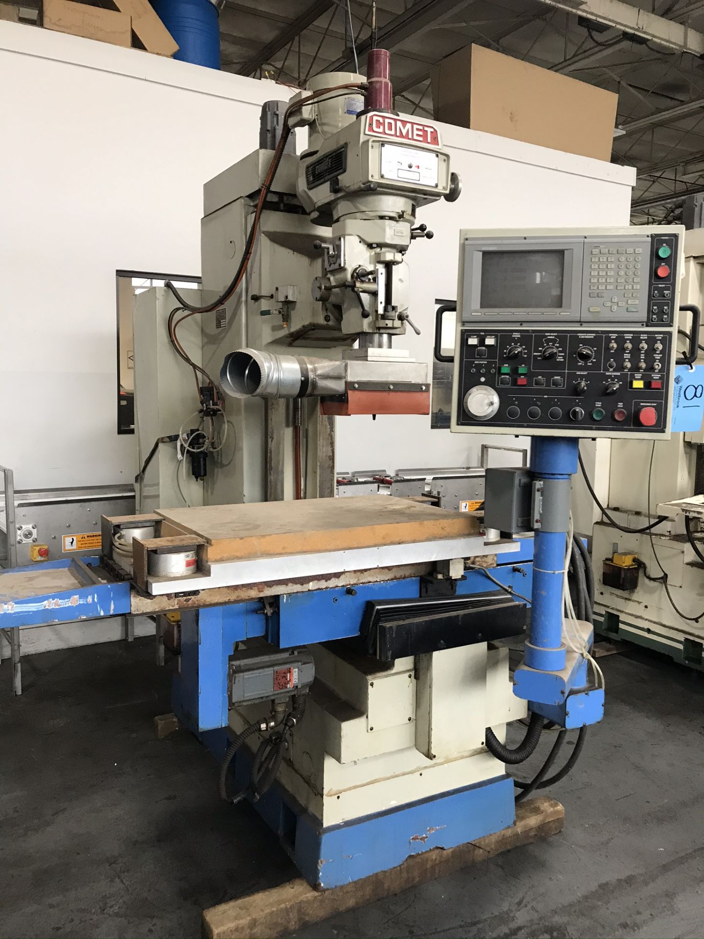 Comet Model MV-5, CNC Vertical Mill, Mitsubishi CNC Control, Power Drawbar, (2004)