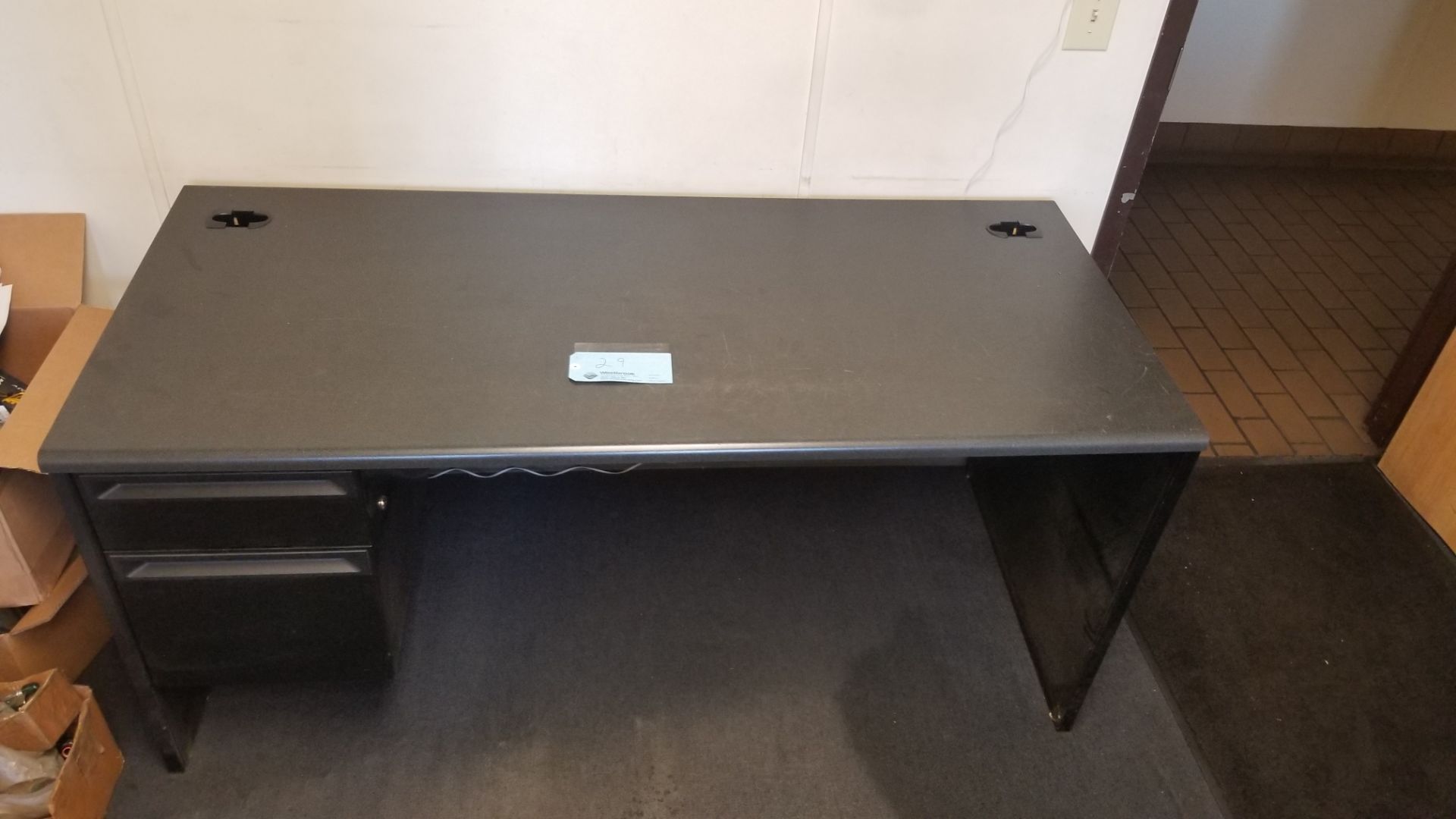 66” x 30” Desk: 2 Drawer with Grey Top