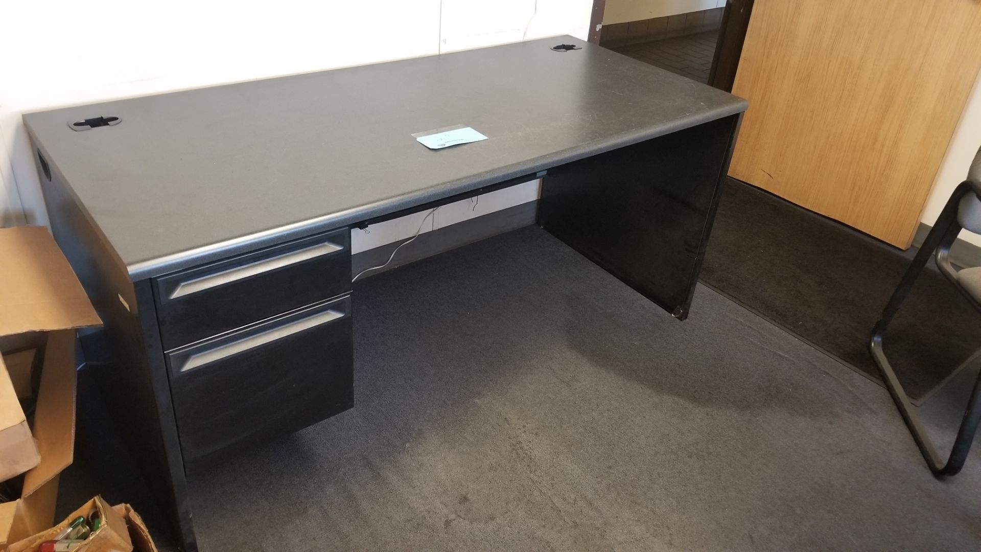 66” x 30” Desk: 2 Drawer with Grey Top - Image 2 of 2