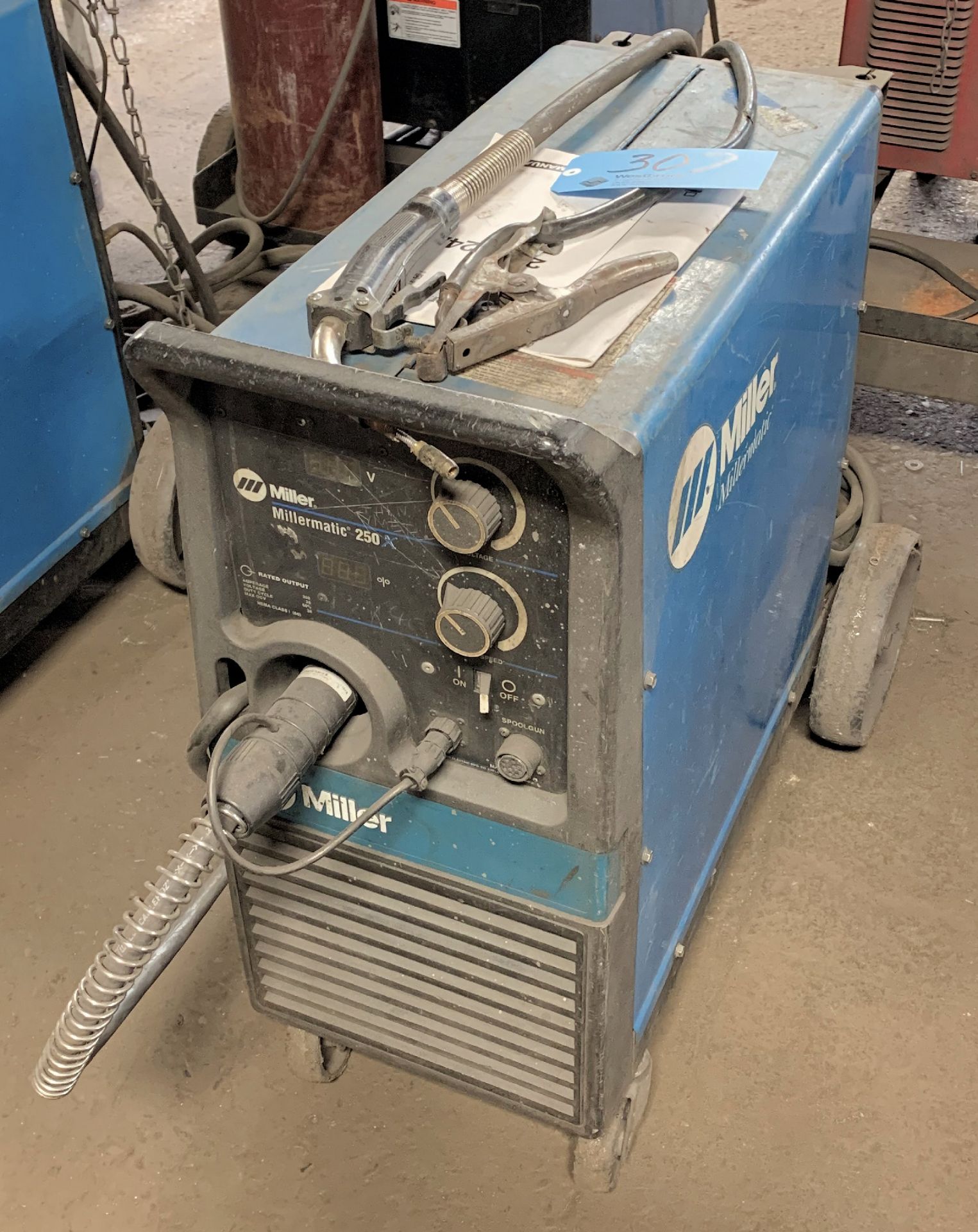 Miller Millermatic 250, 200-Amp Capacity Wire Feed Mig Welder, S/n KK227992, with Leads