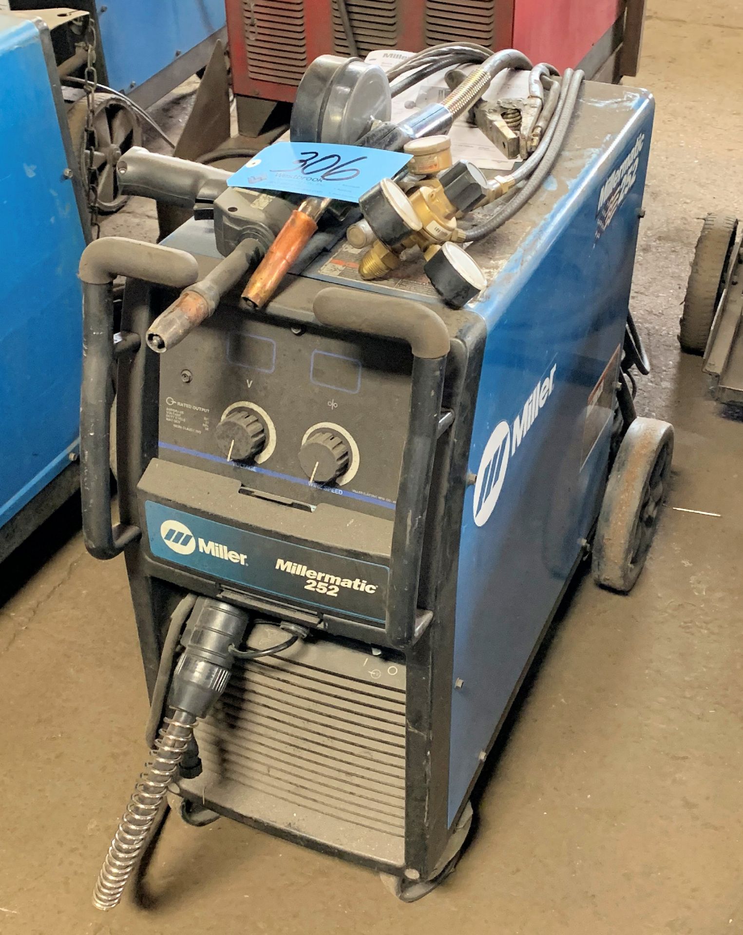 Miller Millermatic 252, 200-Amp Capacity Wire Feed Mig Welder, S/n ME190631N (2014), with Leads