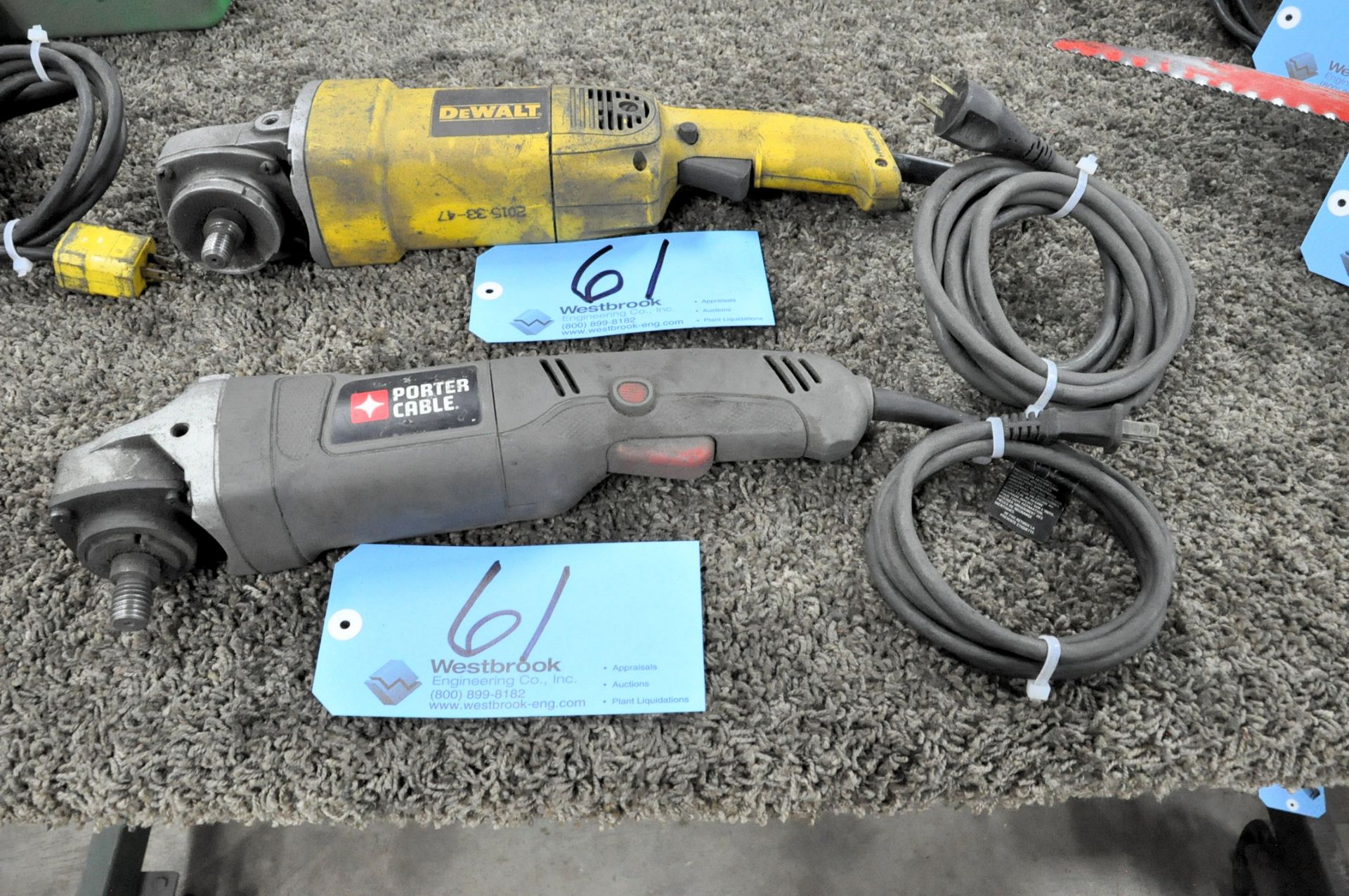 Lot-(1) DeWalt and (1) Porter Cable 4 1/2" Electric Angle Grinders