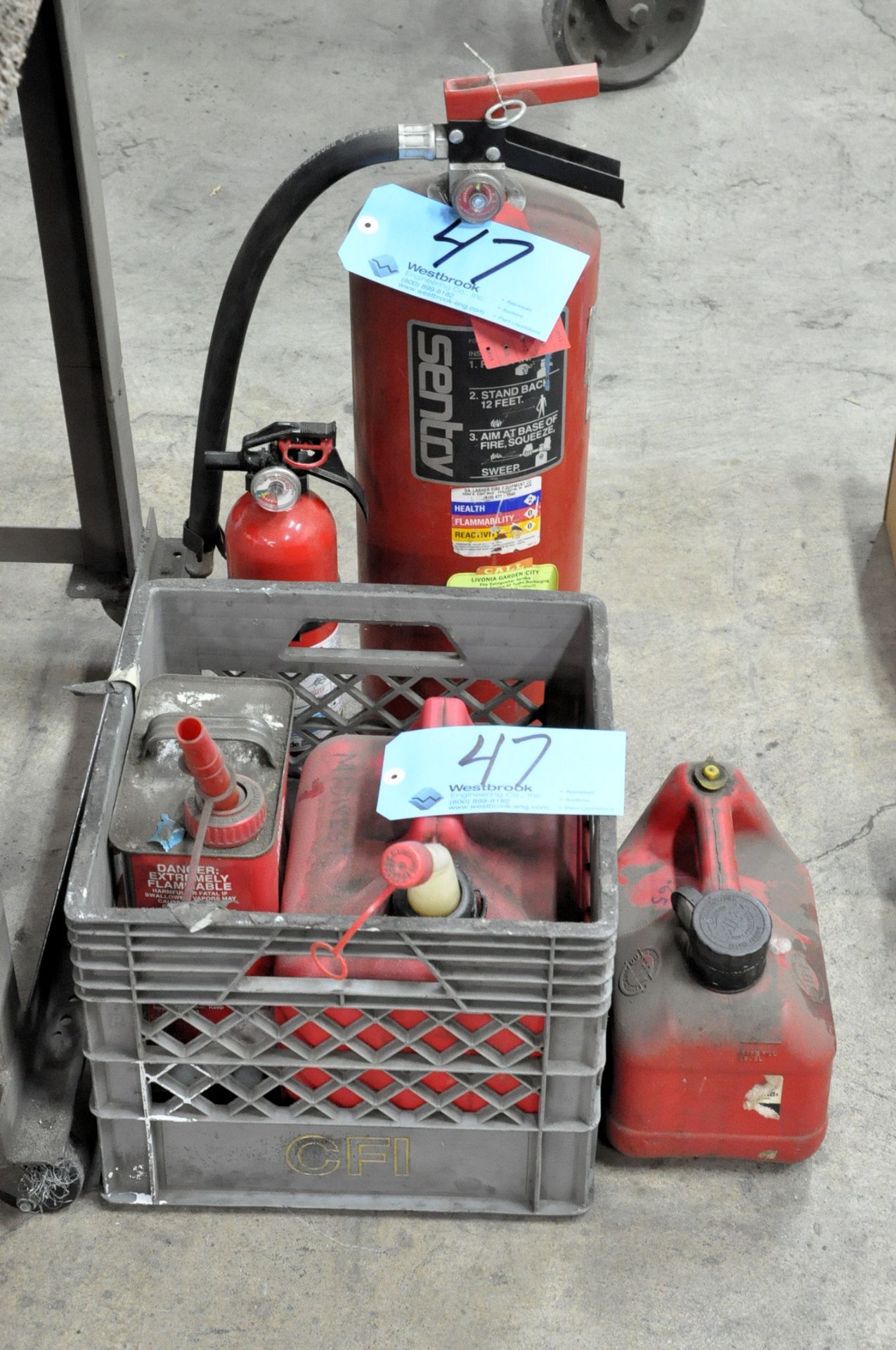 Lot-(2) Fire Extinguishers and (3) Fuel Cans