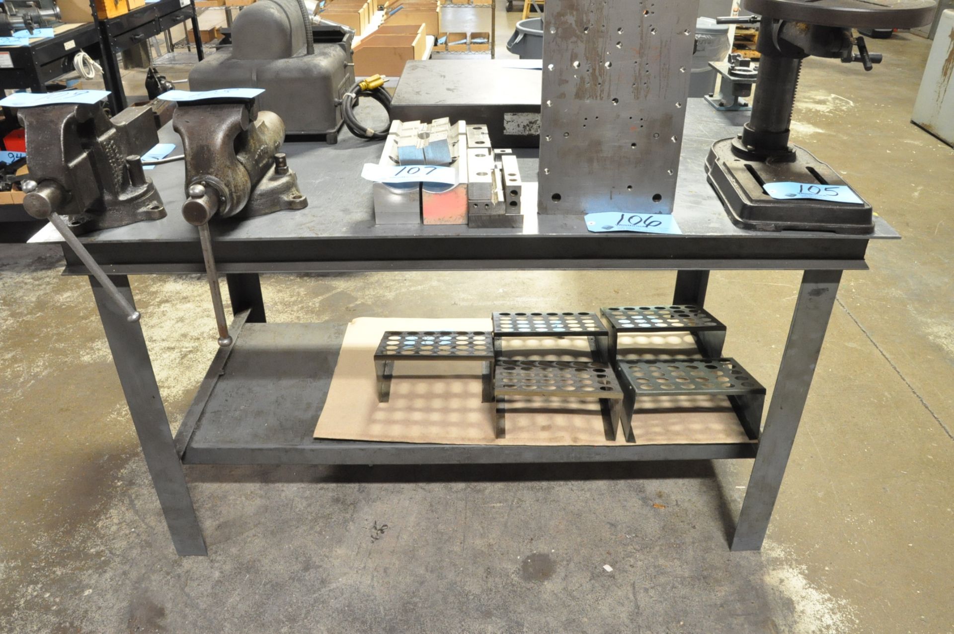 36" x 60" x 1/4" Thick Steel Work Table, (Contents Not Included), (Not to Be Removed Until Empty)