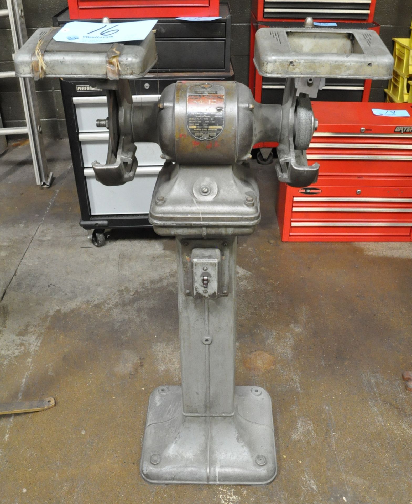 Delta Milwaukee Model 28-105, 6" x 1/2-HP Double End Pedestal Type Tool Grinder