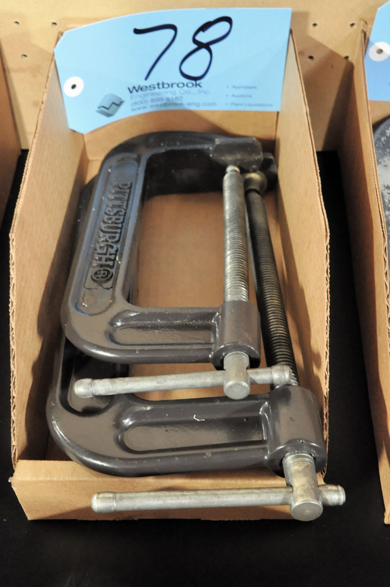 Lot-(1) 6" x (1) 8" C-Clamps in (1) Box