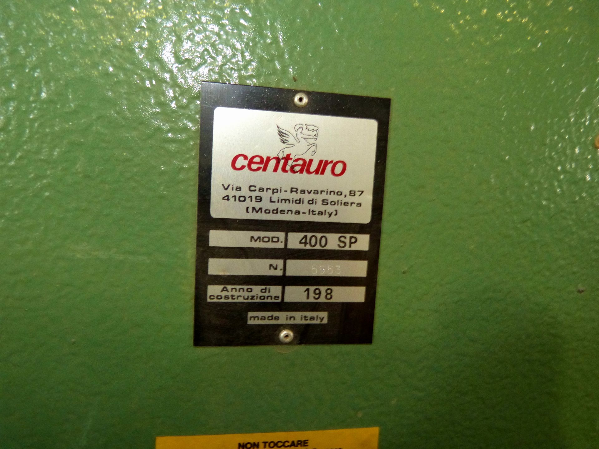 CENTAURO MODEL 400SP VERTICAL BANDSAW, 16" THROAT CAPACITY, - Image 3 of 3