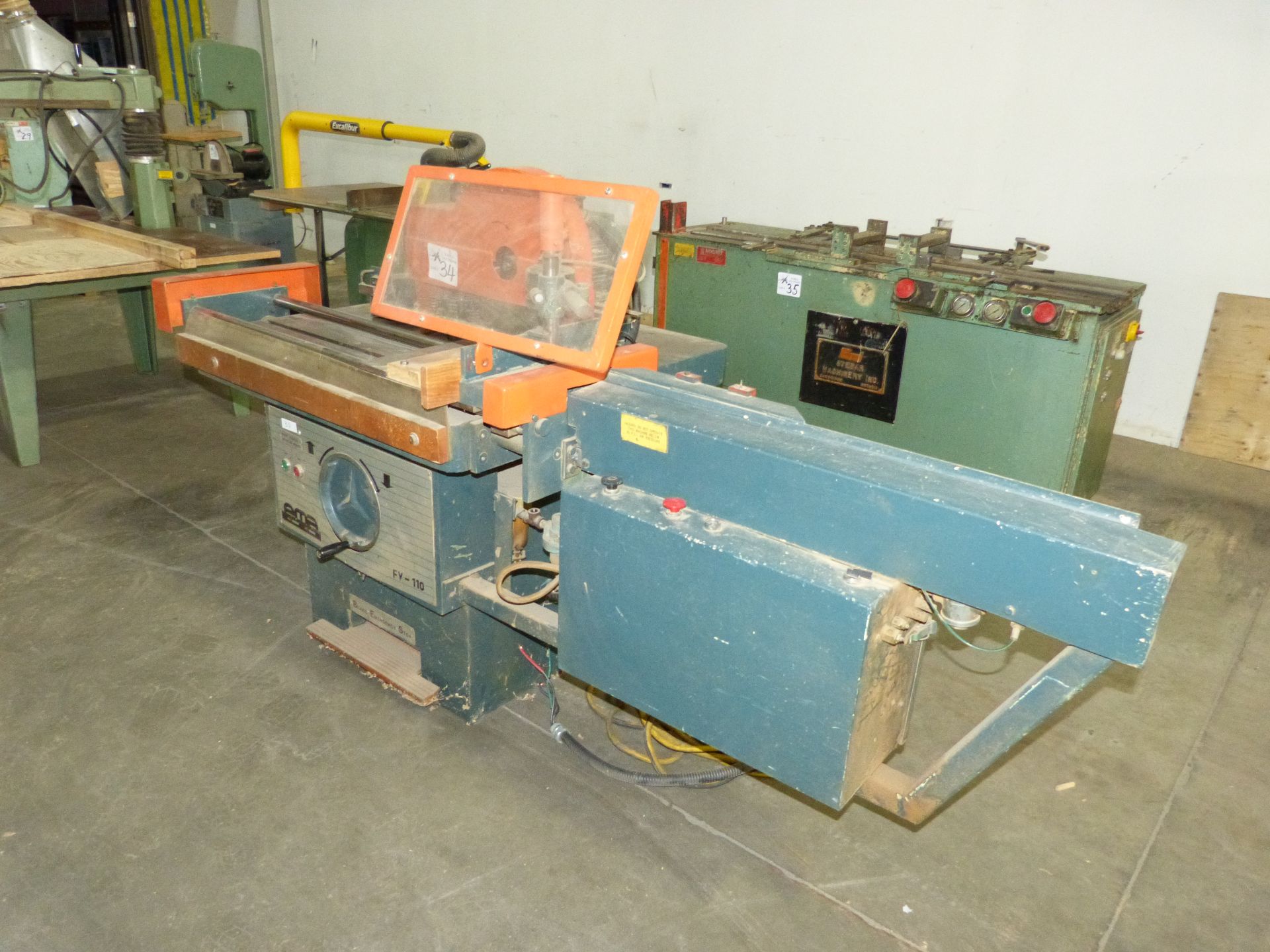 EMA MODEL FV110 SHAPER AND 4 WHEEL FEEDER SYSTEM, PNUEMATIC CLAMPING, E-BRAKE - Image 2 of 6