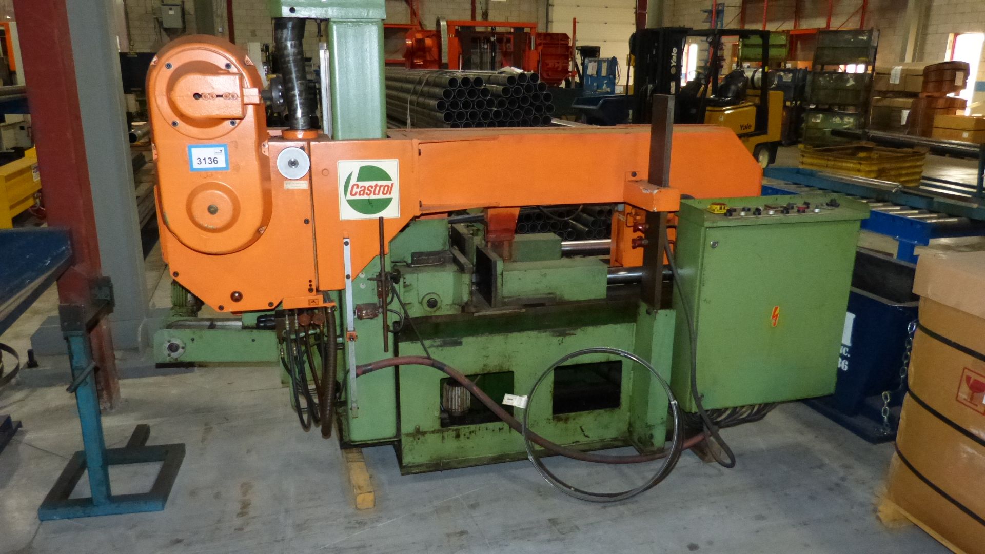 Kasto Model HBQA 34C/380A Horizontal Bandsaw, 15" x 18" Capacity, Like New Condition.