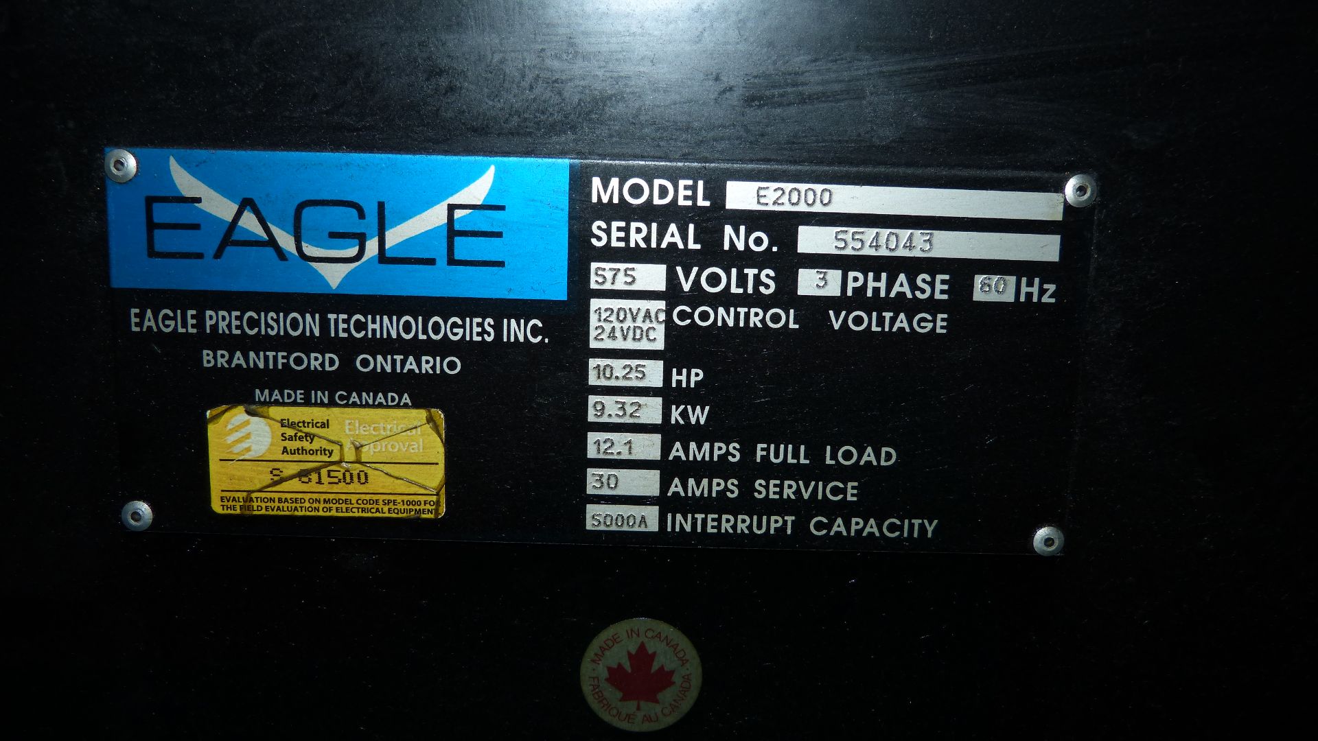 Eagle Model E 2000 Tube End Forming Machine for ID & OD Sizing, Tube Capacity 1" to 3.25", - Image 7 of 8